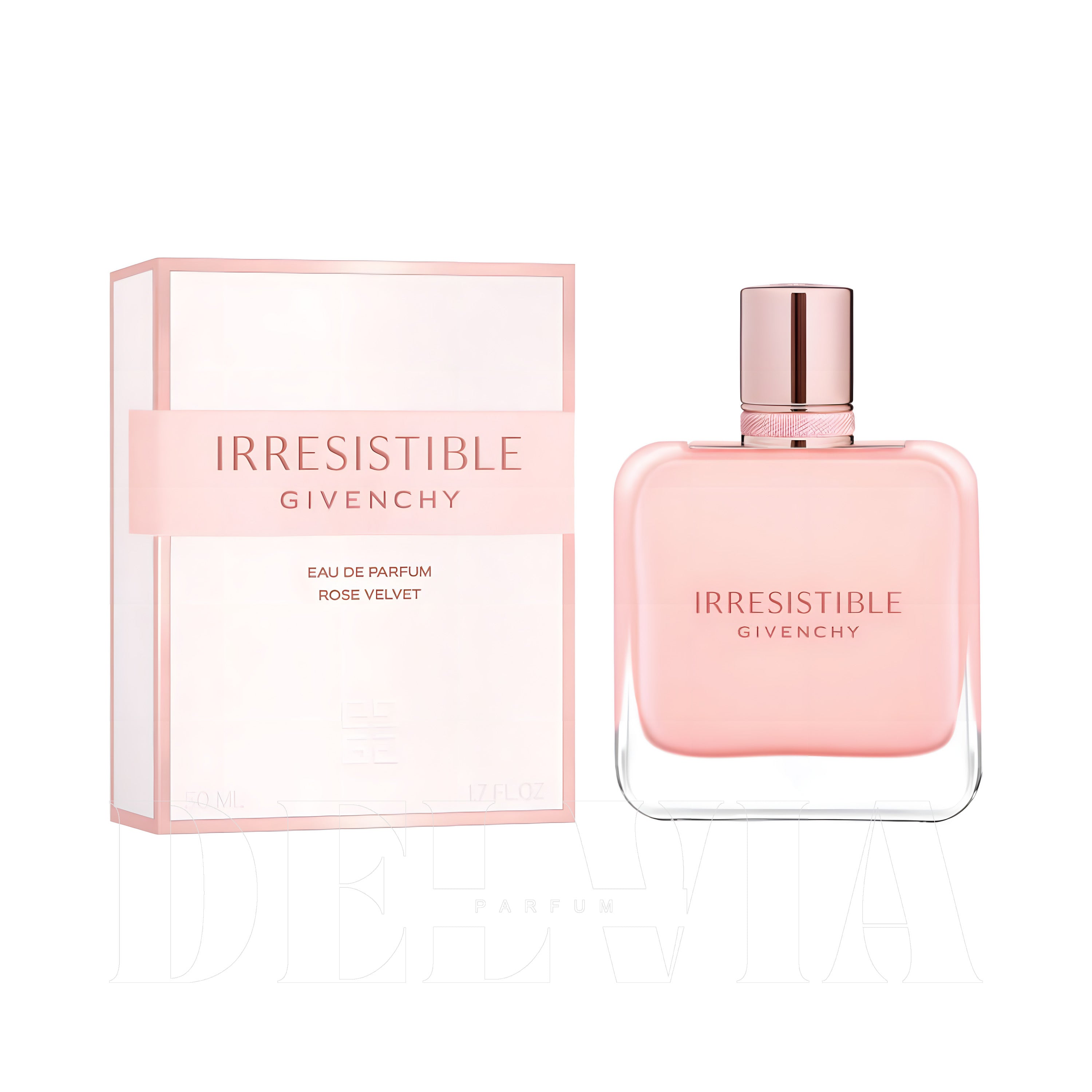 Givenchy Irresistible Rose Velvet 8 ml dekant parfüm — kutu ve şişe görseli