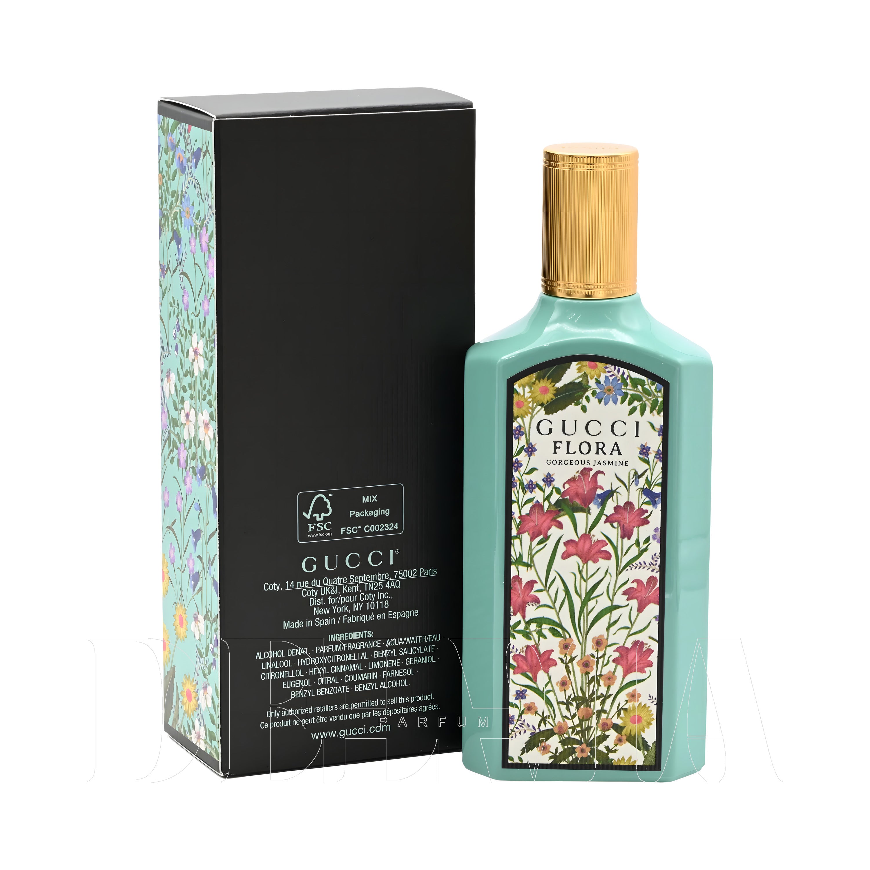 Gucci Flora Gorgeous Jasmine 15 ml dekant parfüm — kutu ve şişe görseli