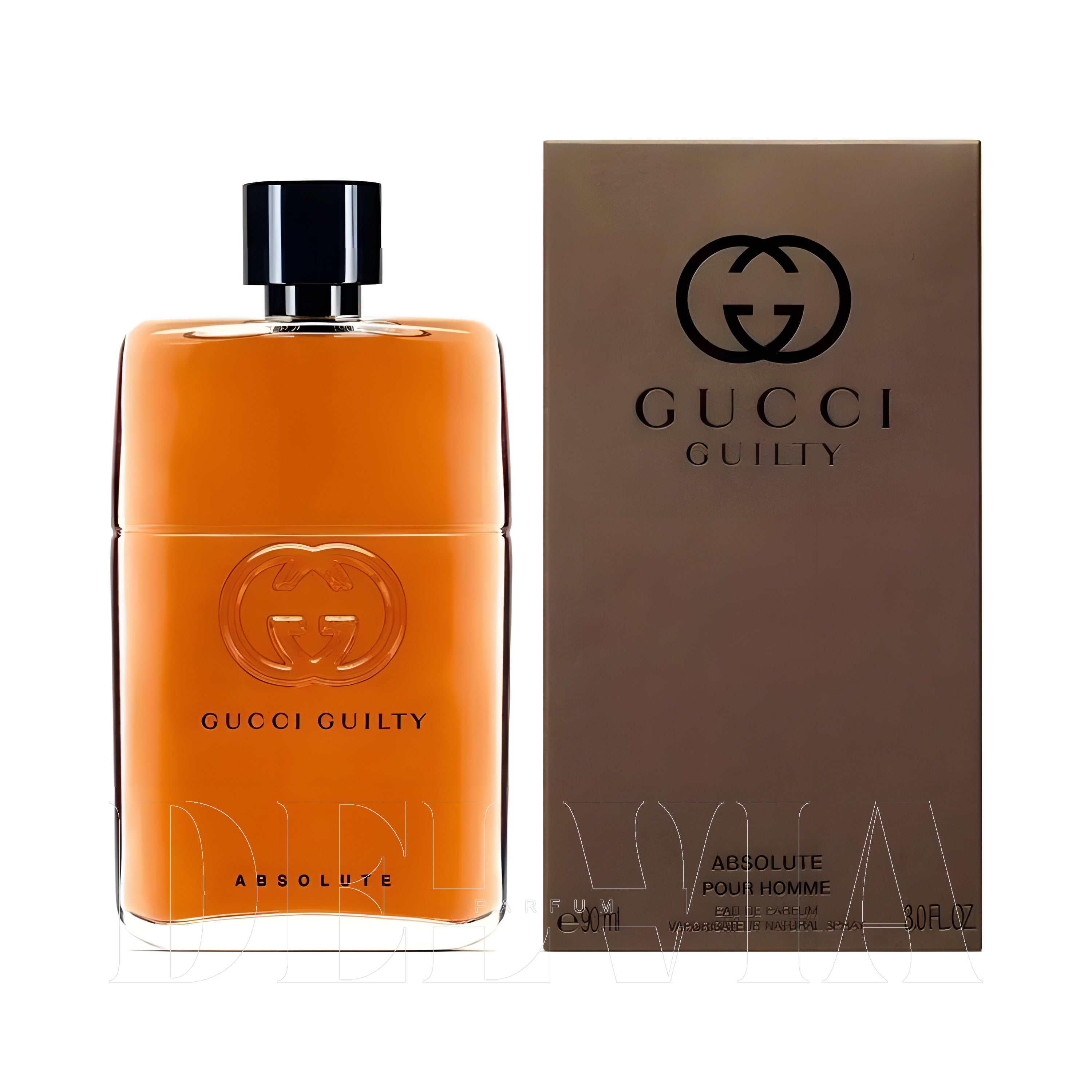 Gucci Guilty Absolute 10 ml dekant parfüm — kutu ve şişe görseli