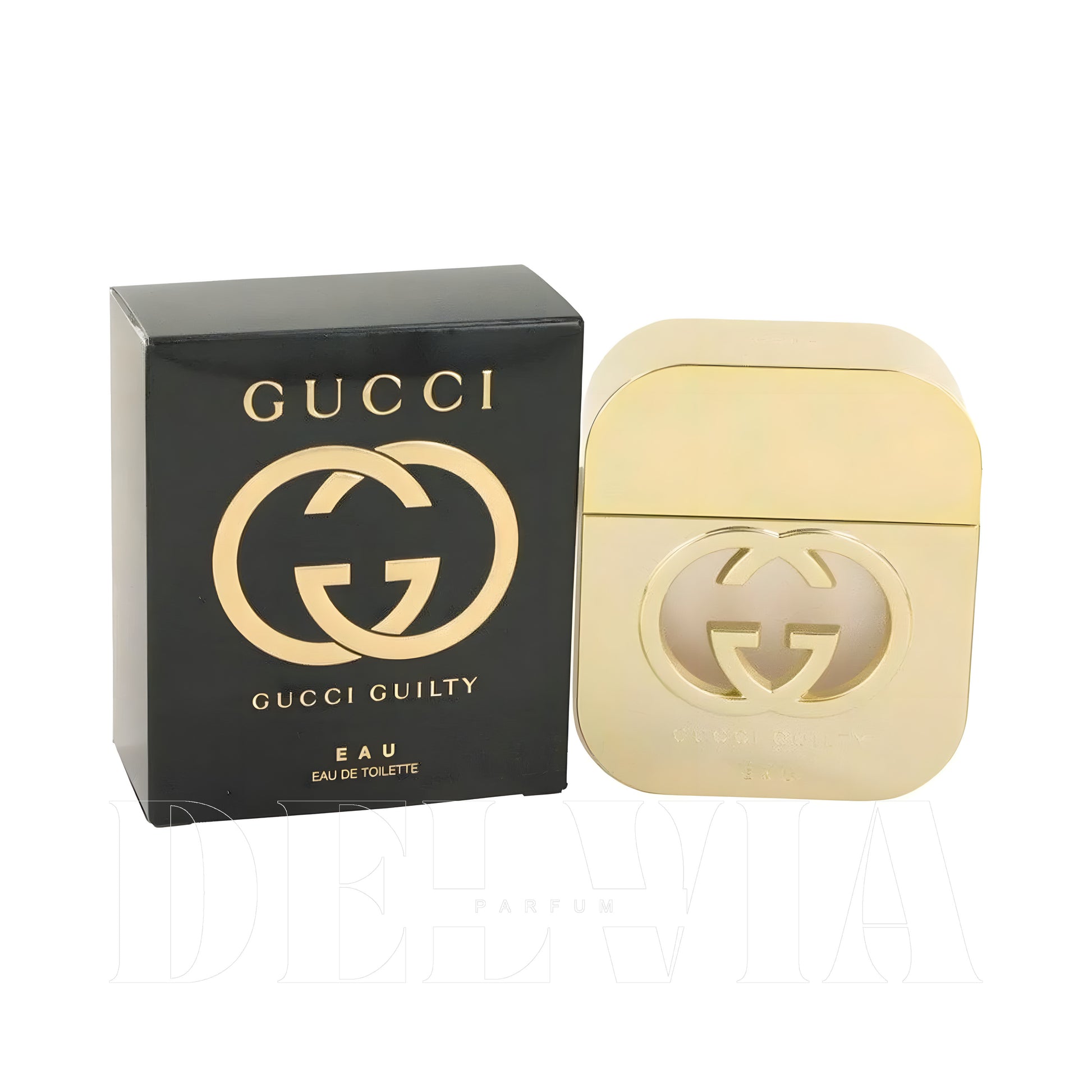 Gucci Guilty Edt 3 ml dekant parfüm — kutu ve şişe görseli