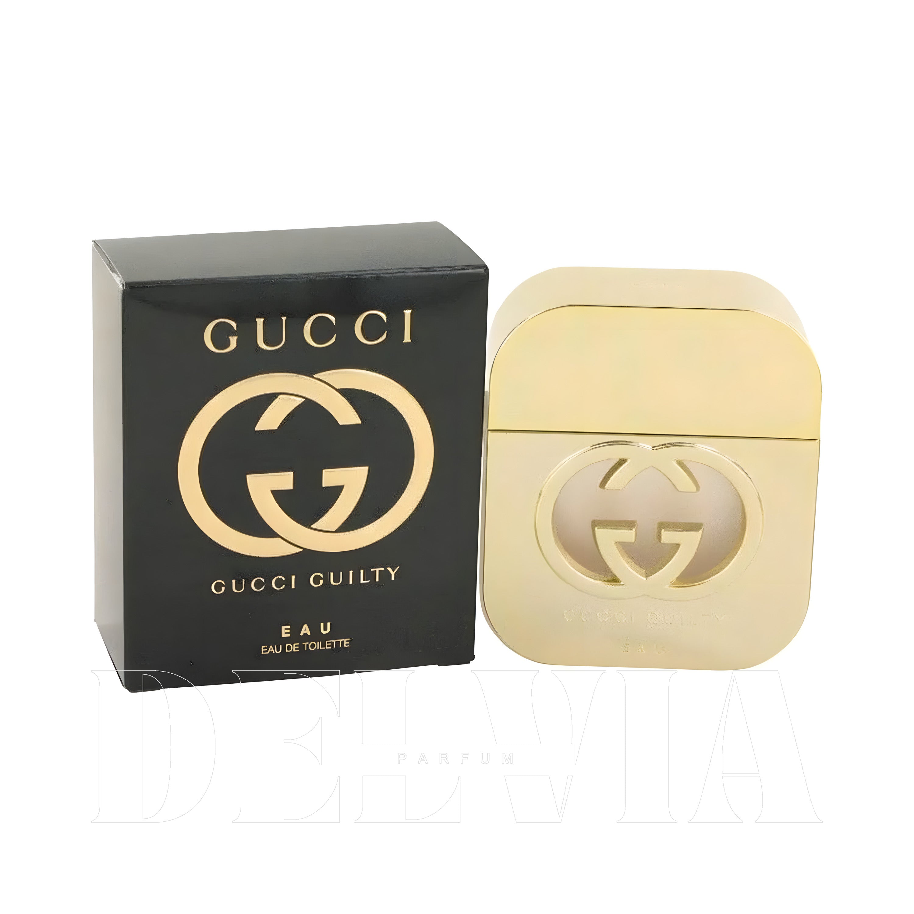 Gucci Guilty Edt 5 ml dekant parfüm — kutu ve şişe görseli