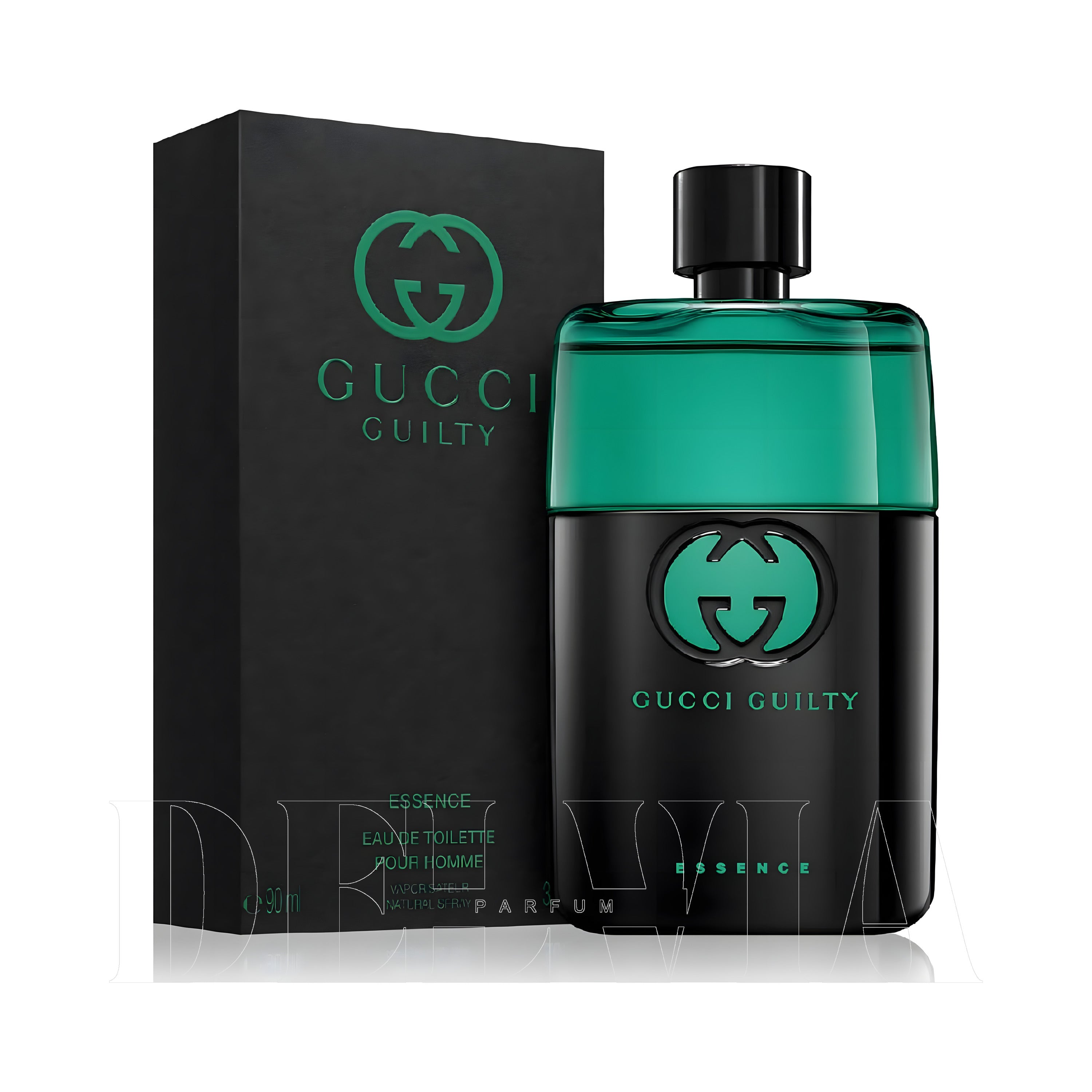 Gucci Guilty Essence Pour Homme 2 ml dekant parfüm — kutu ve şişe görseli