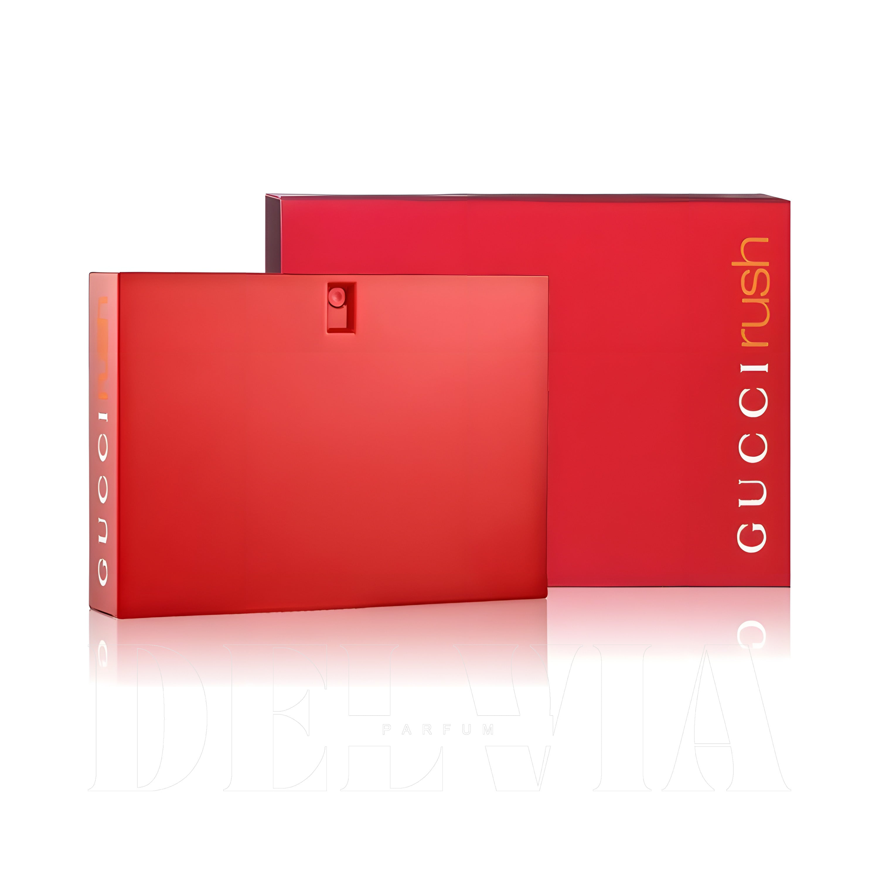 Gucci Rush 10 ml dekant parfüm — kutu ve şişe görseli