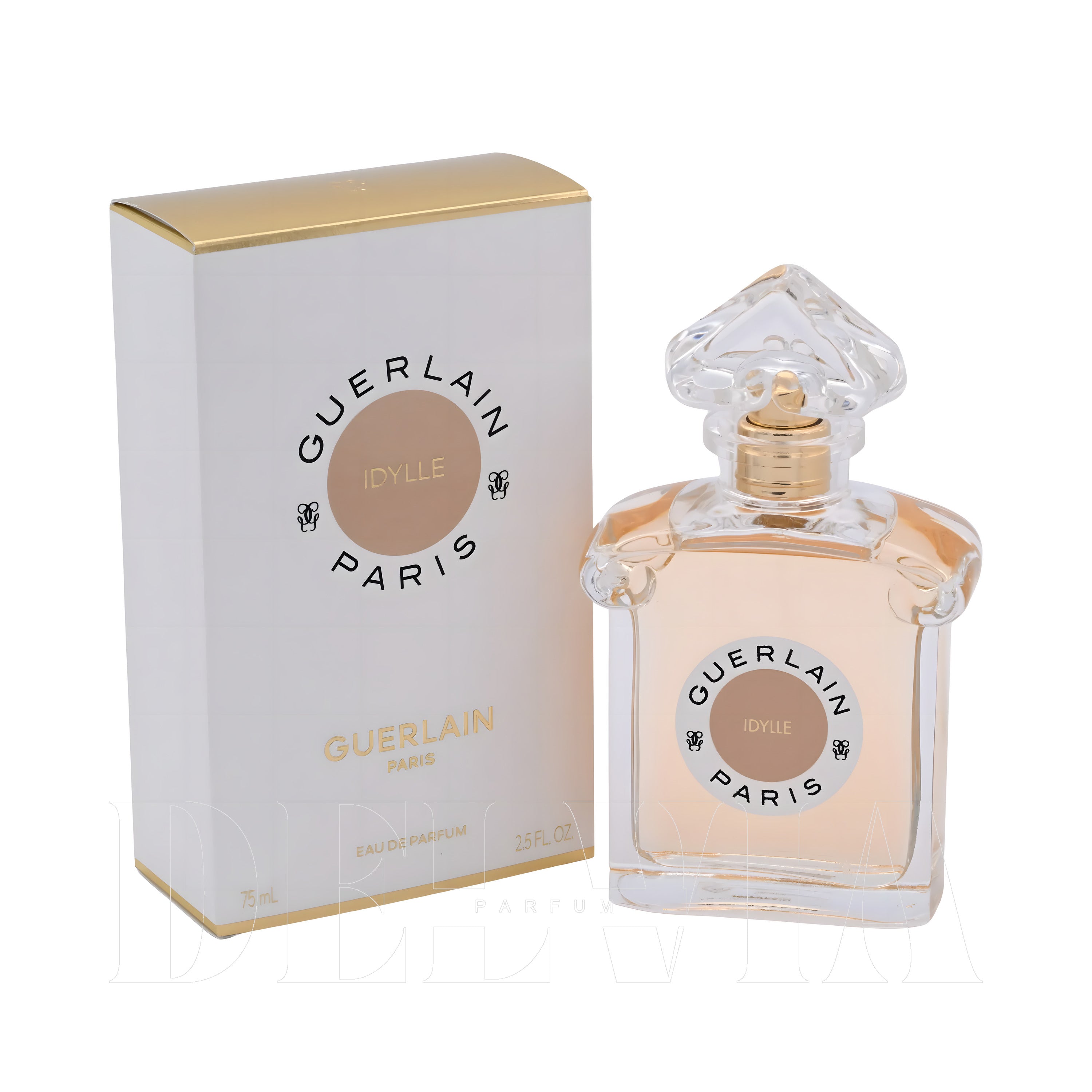 Guerlain Idylle 10 ml dekant parfüm — kutu ve şişe görseli