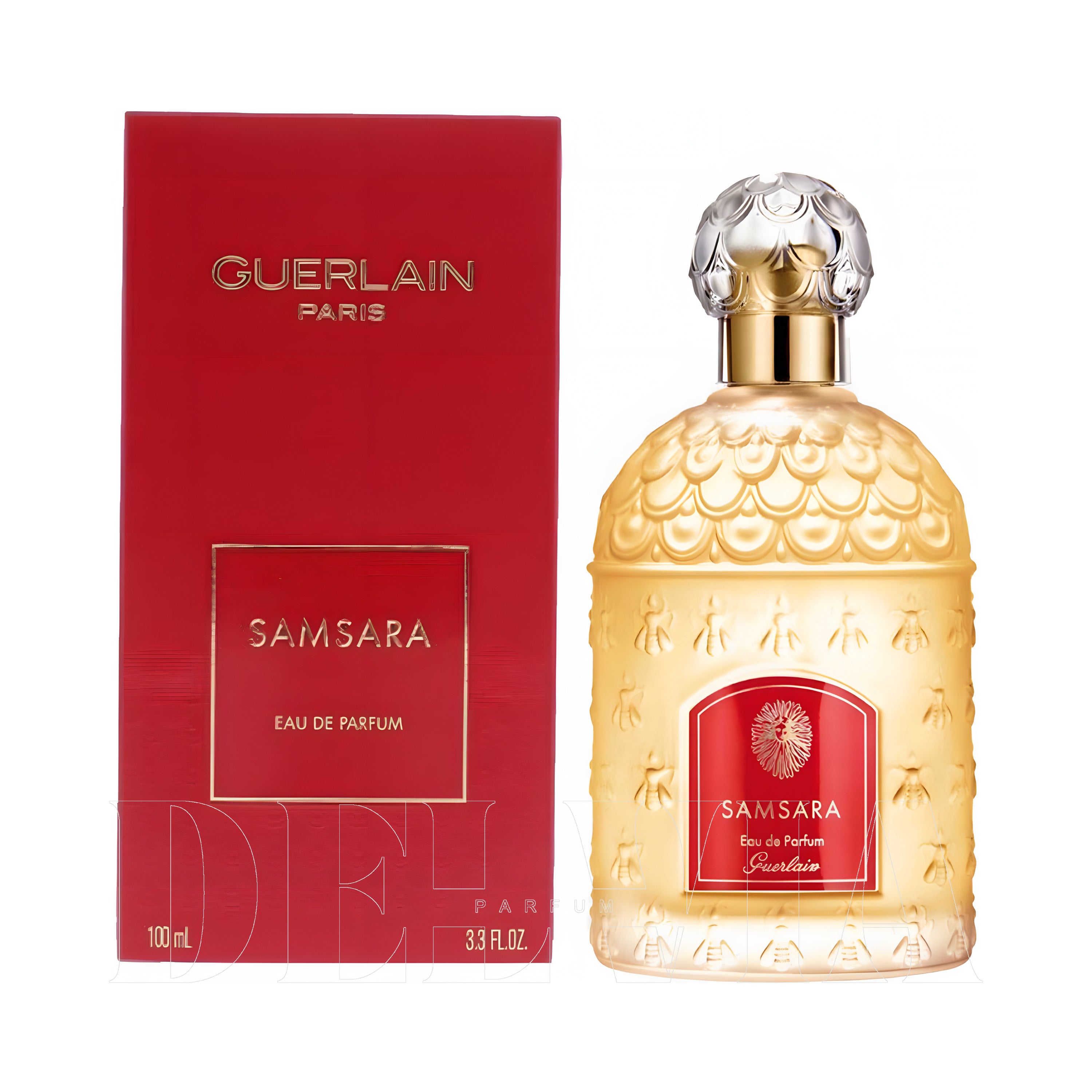 Guerlain Samsara 5 ml dekant parfüm — kutu ve şişe görseli