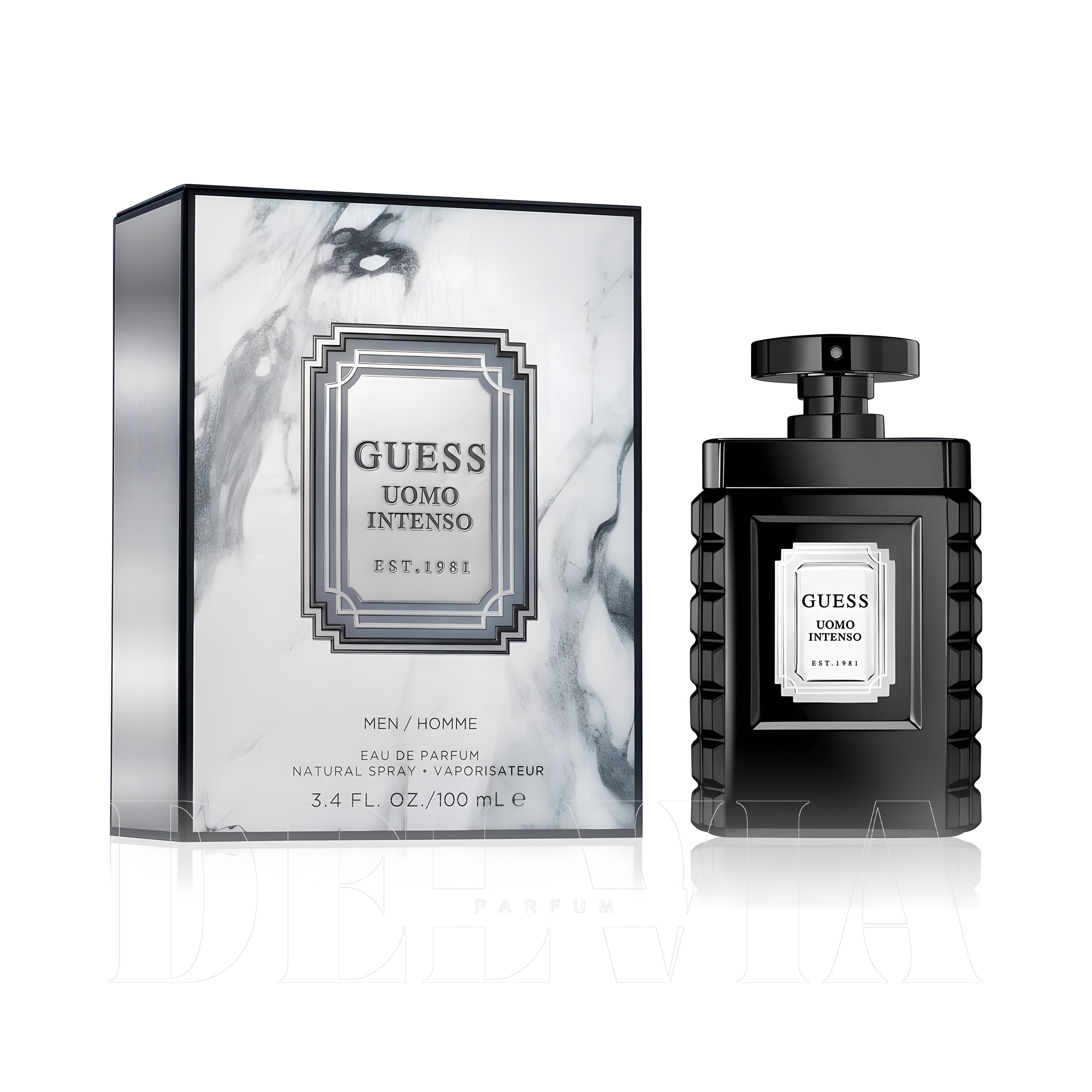 Guess Uomo Intenso 5 ml dekant parfüm — kutu ve şişe görseli
