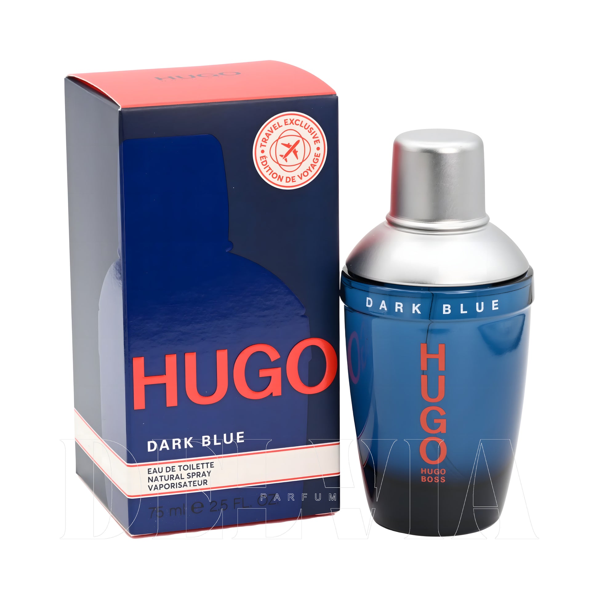 Hugo Boss Dark Blue 2 ml dekant parfüm — kutu ve şişe görseli