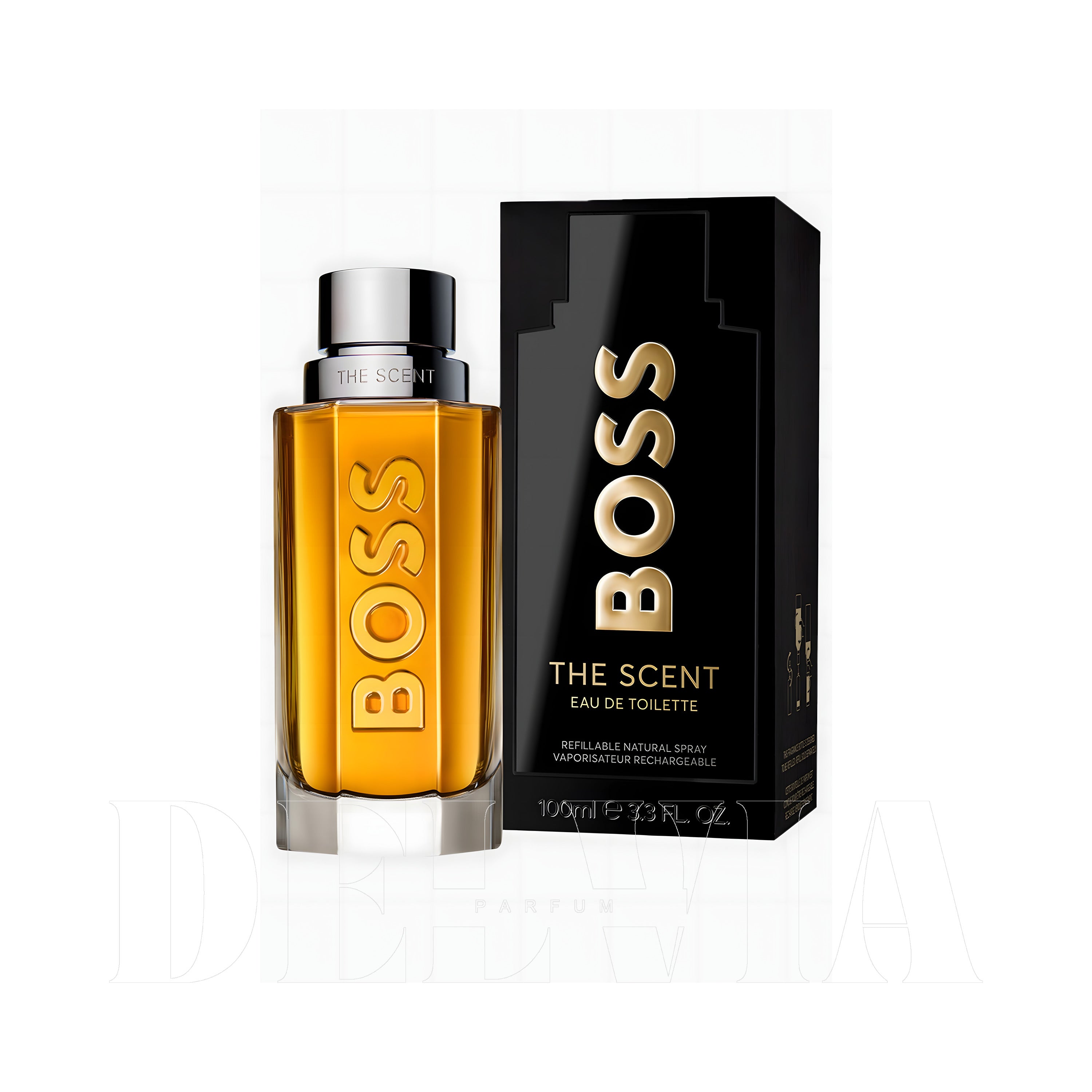 Hugo Boss The Scent Katı Parfum — kutu ve şişe görseli