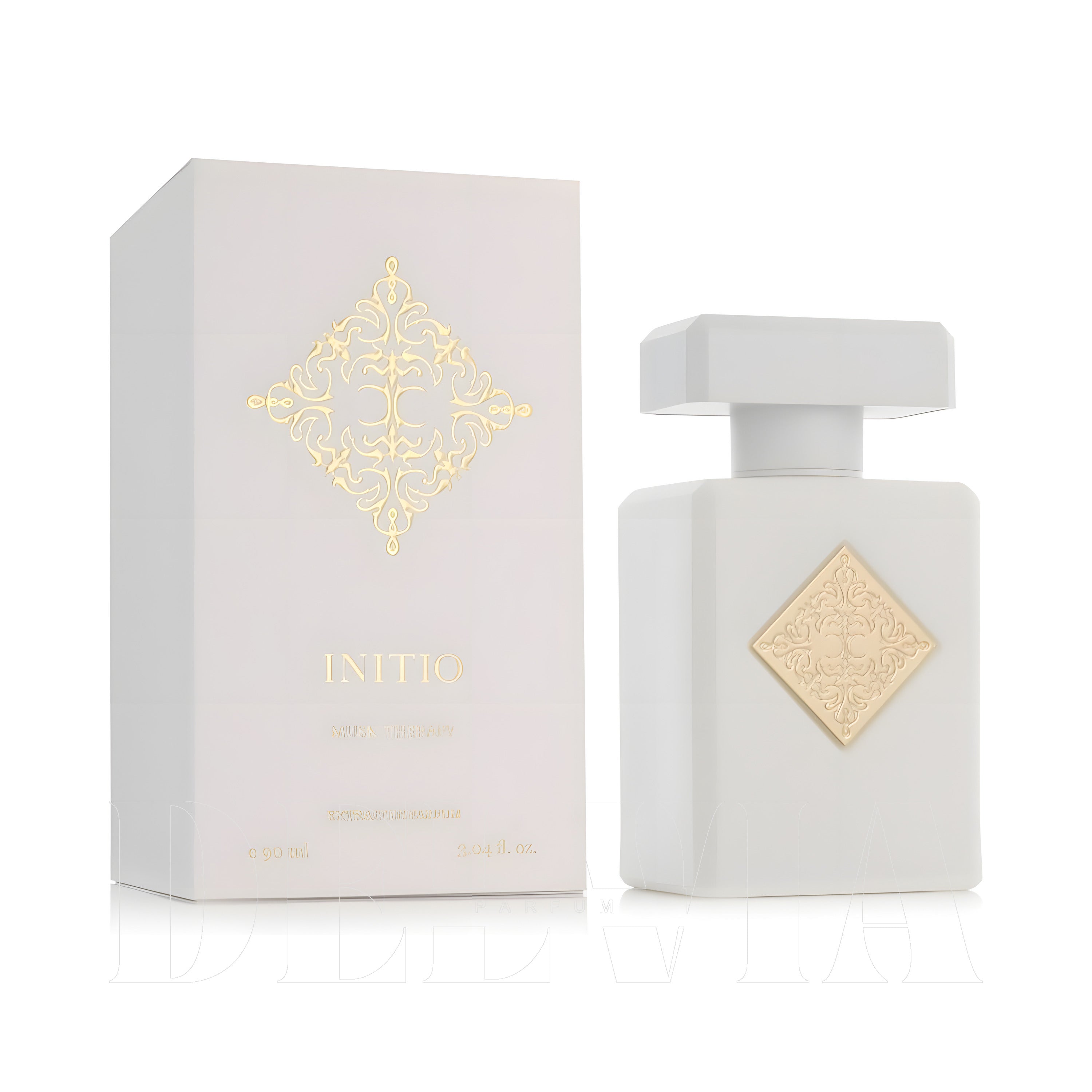 Initio Musk Therapy Extrait De Parfum 5 ml dekant parfüm — kutu ve şişe görseli