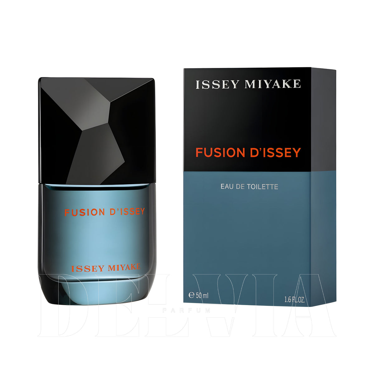 Issey Miyake Fusion D Issey 2 ml dekant parfüm — kutu ve şişe görseli