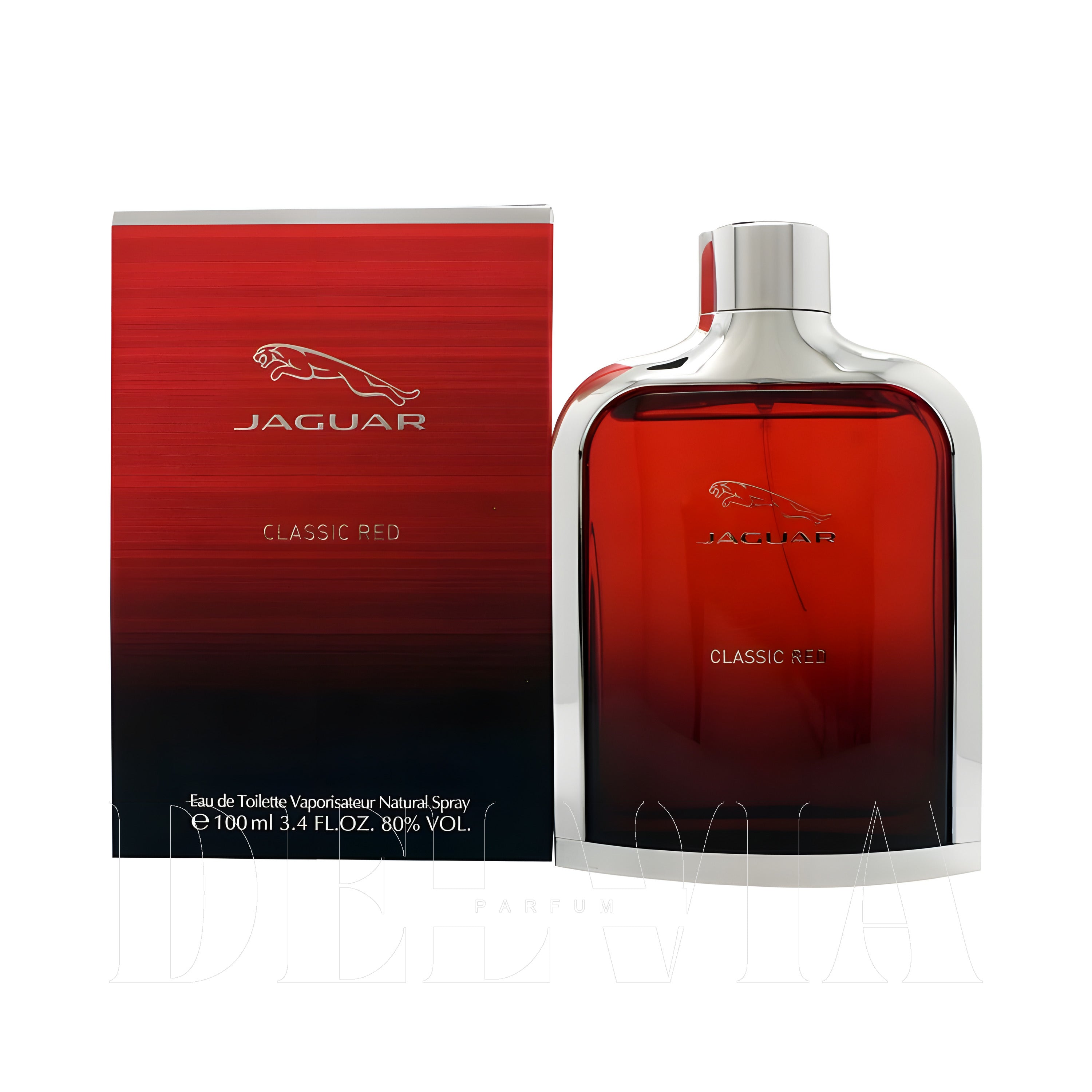 Jaguar Classic Red 2 ml dekant parfüm — kutu ve şişe görseli