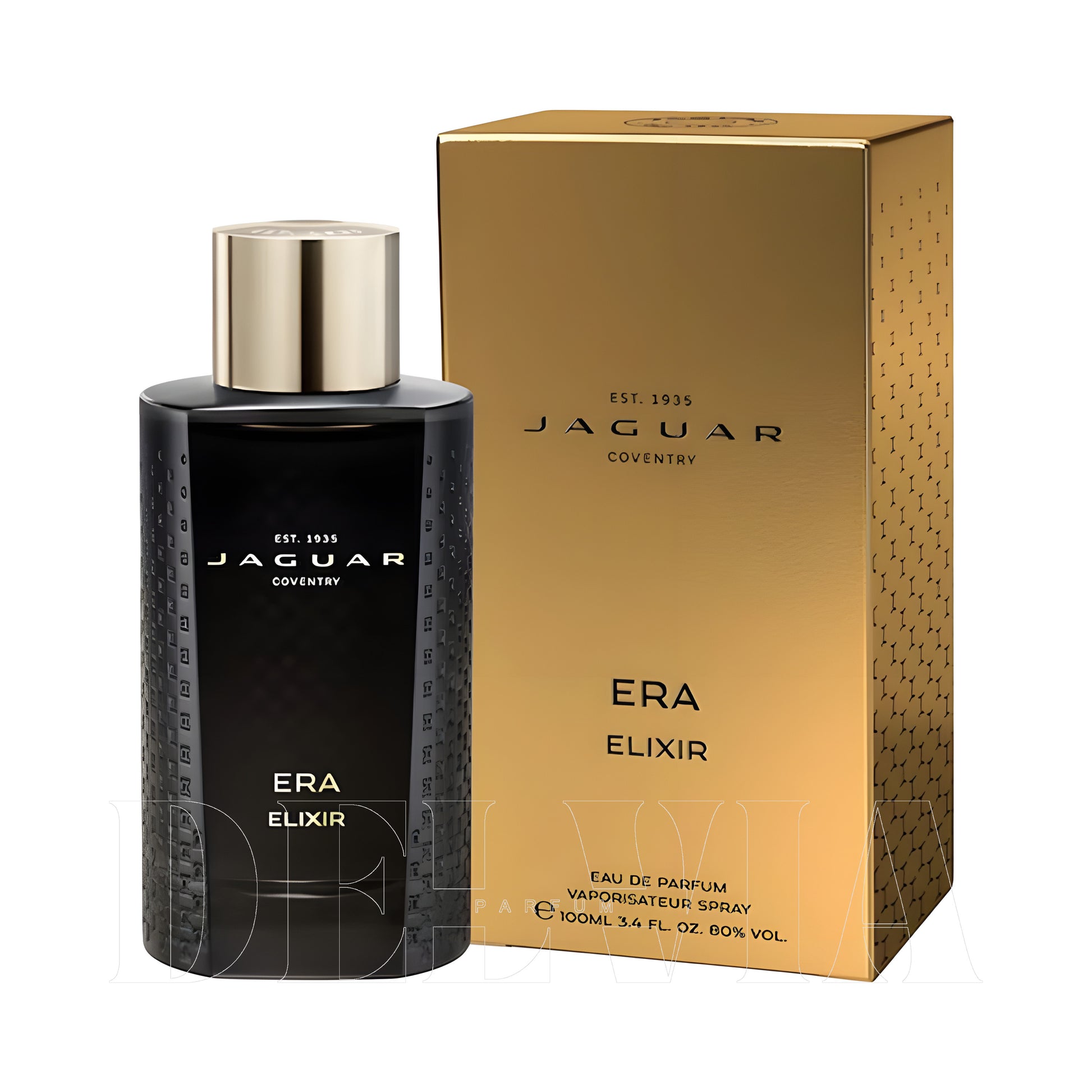 Jaguar Era Elixir 3 ml dekant parfüm — kutu ve şişe görseli