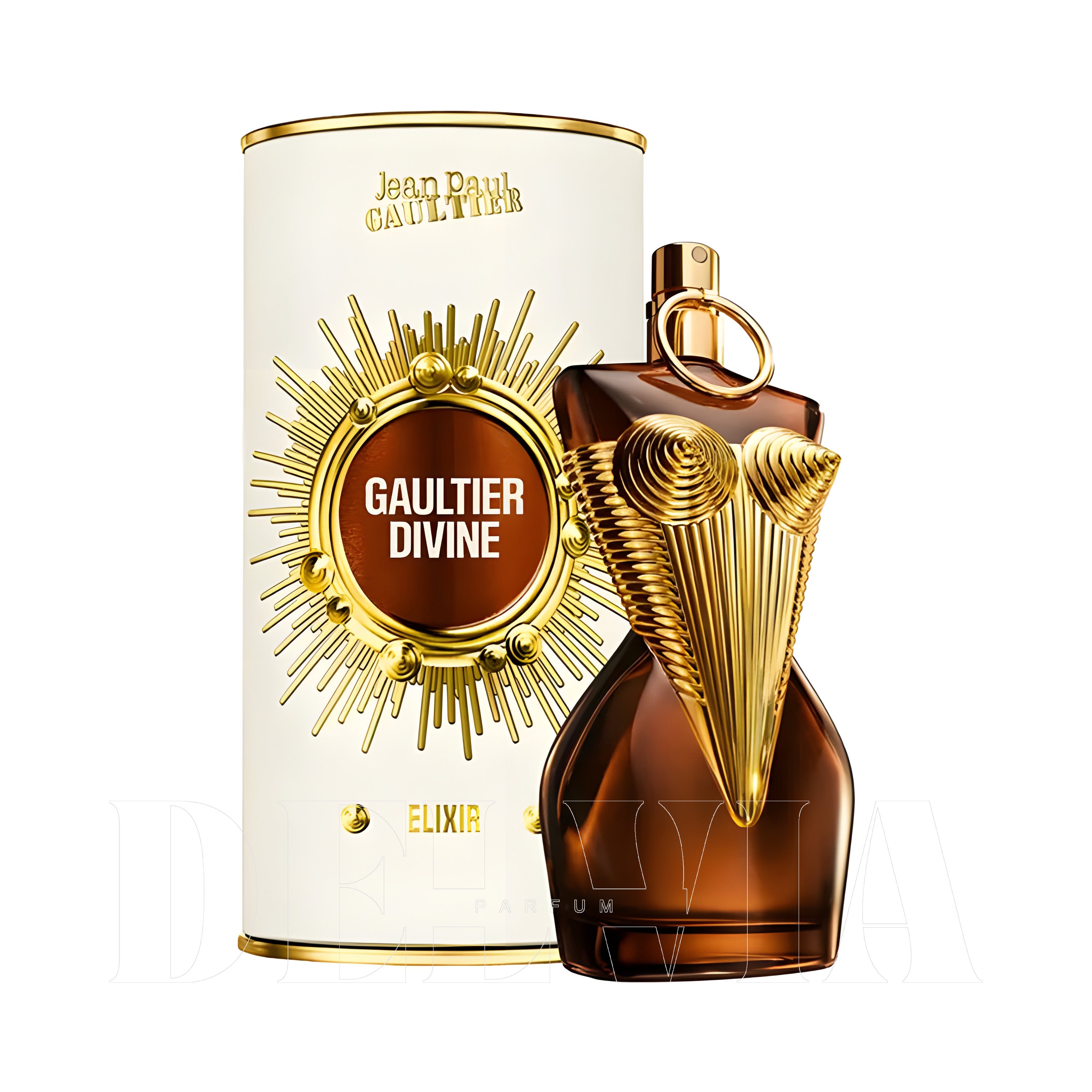 Jean Paul Gaultier Divine Elixir 5 ml dekant parfüm — kutu ve şişe görseli