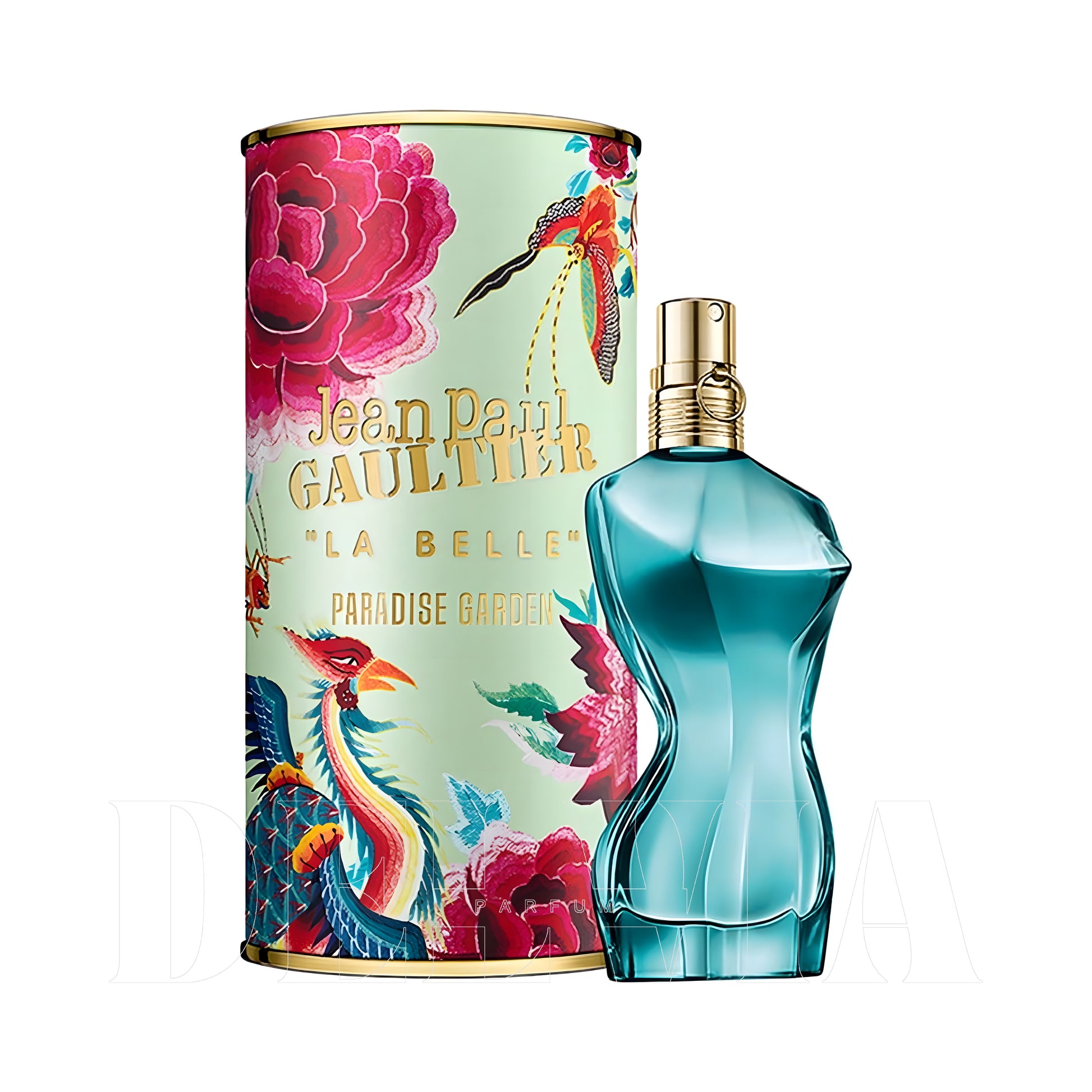 Jean Paul Gaultier La Belle Paradise Garden 5 ml dekant parfüm — kutu ve şişe görseli