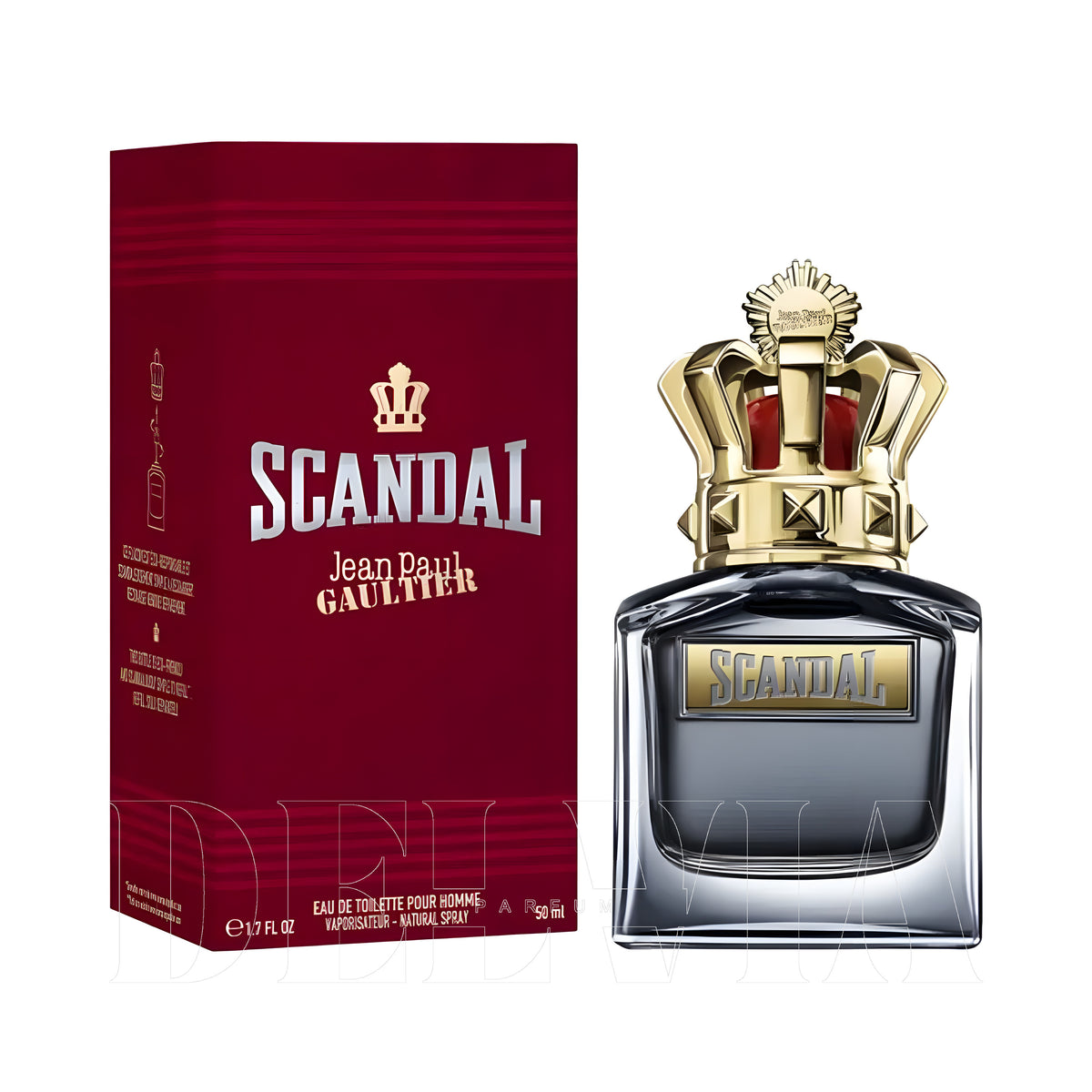 Jean Paul Gaultier Scandal Pour Homme 2 ml dekant parfüm — kutu ve şişe görseli