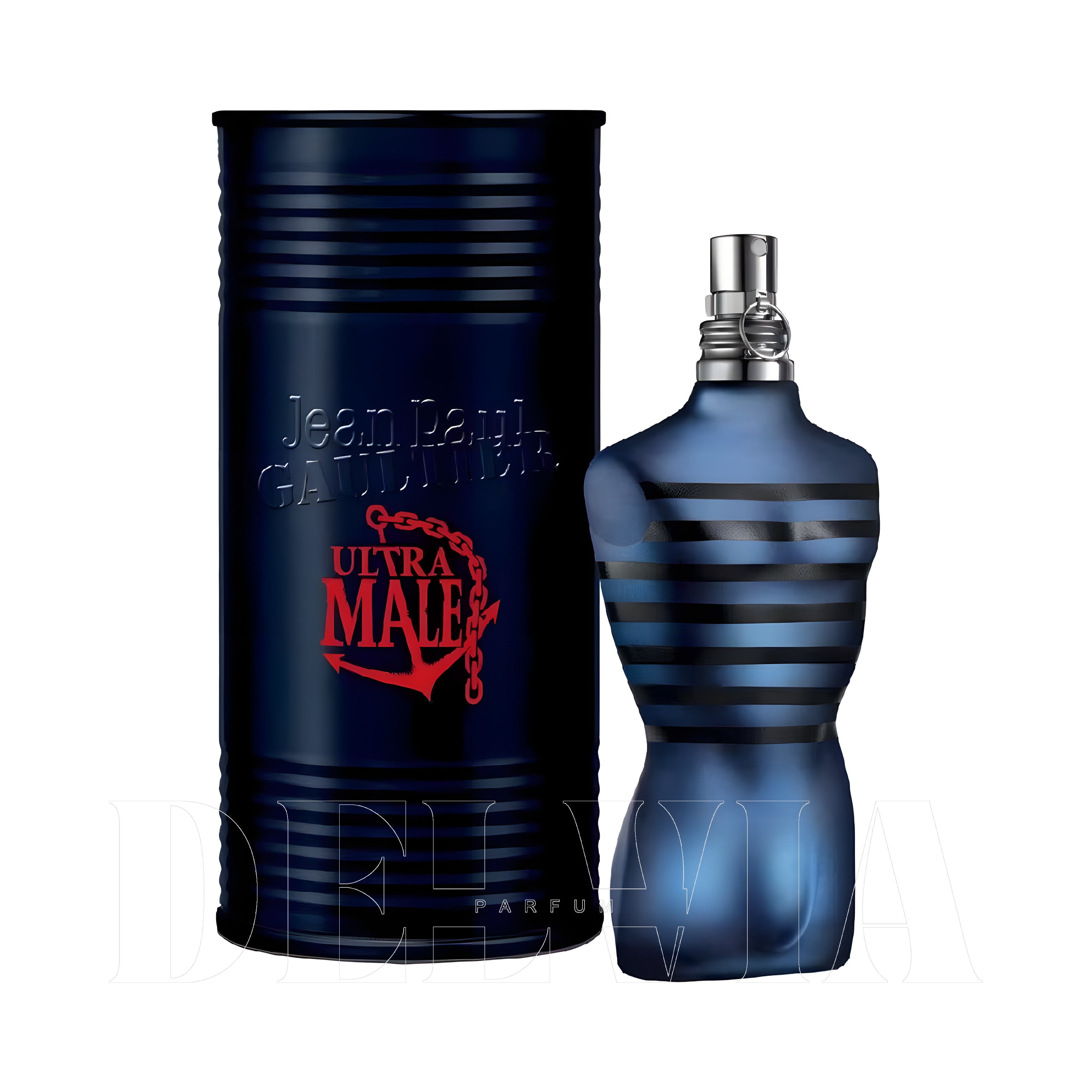 Jean Paul Gaultier Ultra Male 20 ml dekant parfüm — kutu ve şişe görseli