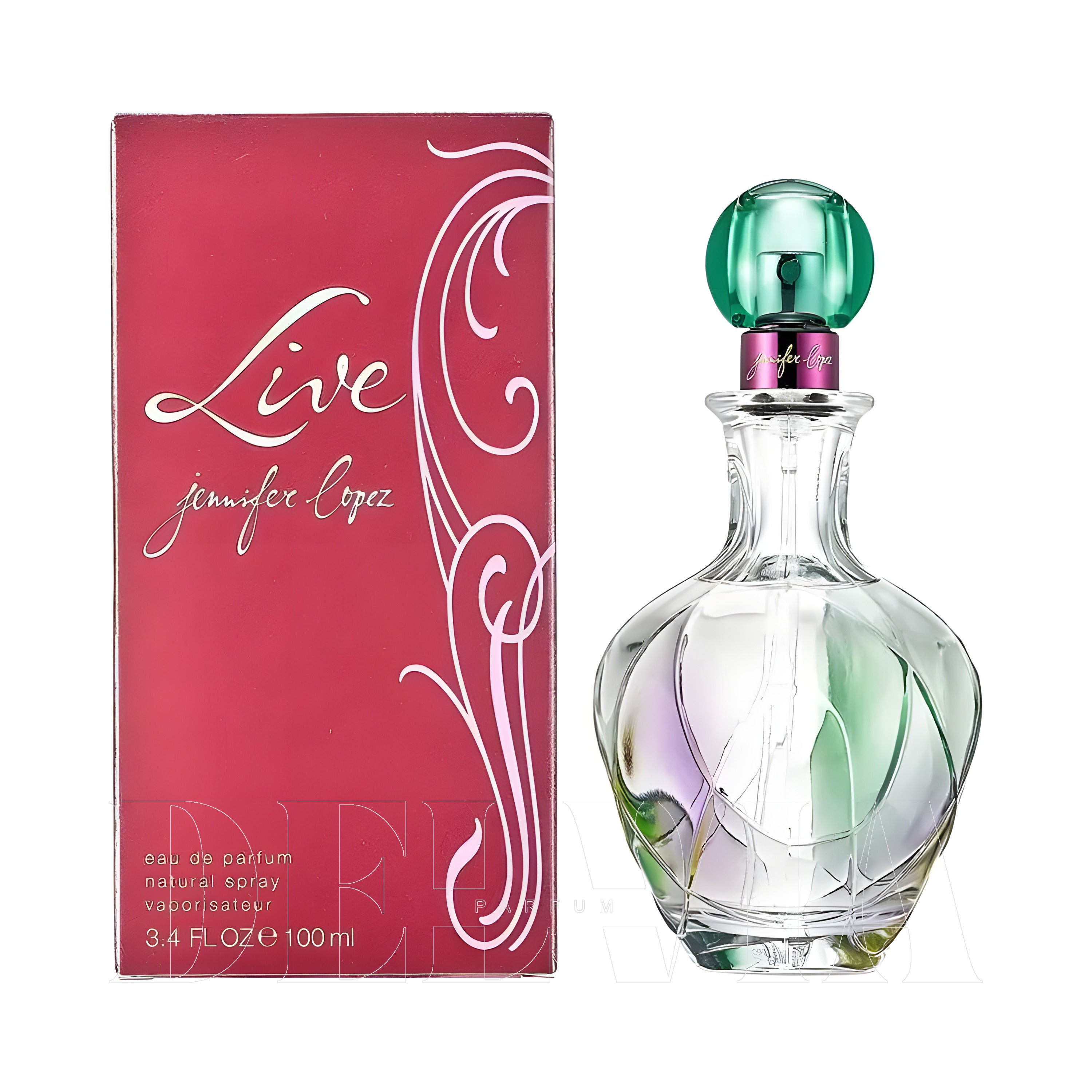 Jennifer Lopez Live 5 ml dekant parfüm — kutu ve şişe görseli