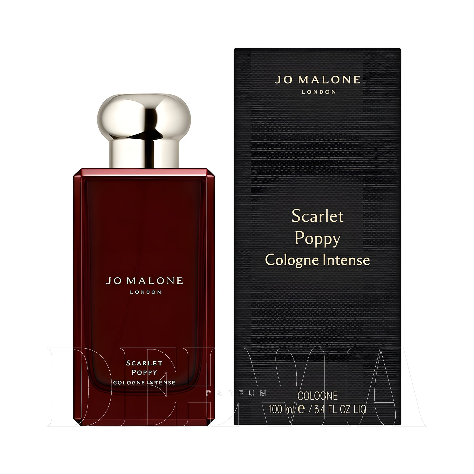 Jo Malone London Scarlet Poppy Cologne Intense Katı Parfum — kutu ve şişe görseli