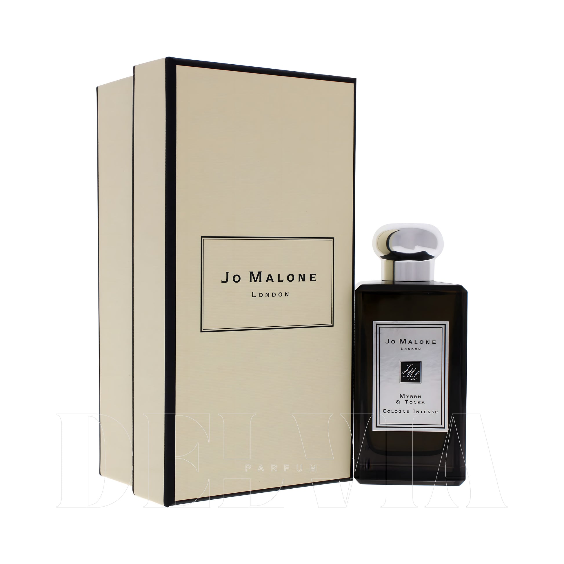 Jo Malone Myrrh Tonka Cologne Intense 10 ml dekant parfüm — kutu ve şişe görseli