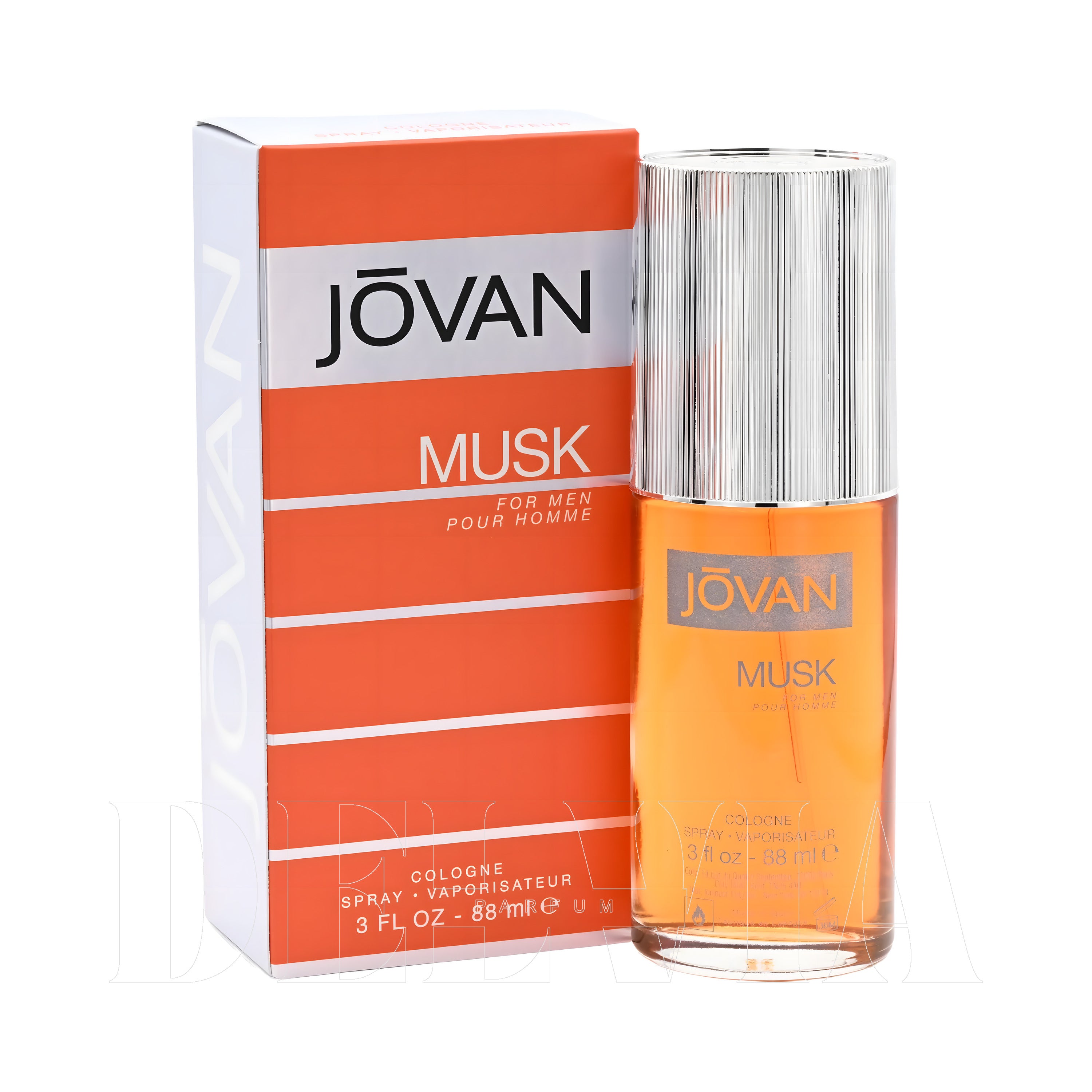 Jovan Musk For Men 5 ml dekant parfüm — kutu ve şişe görseli