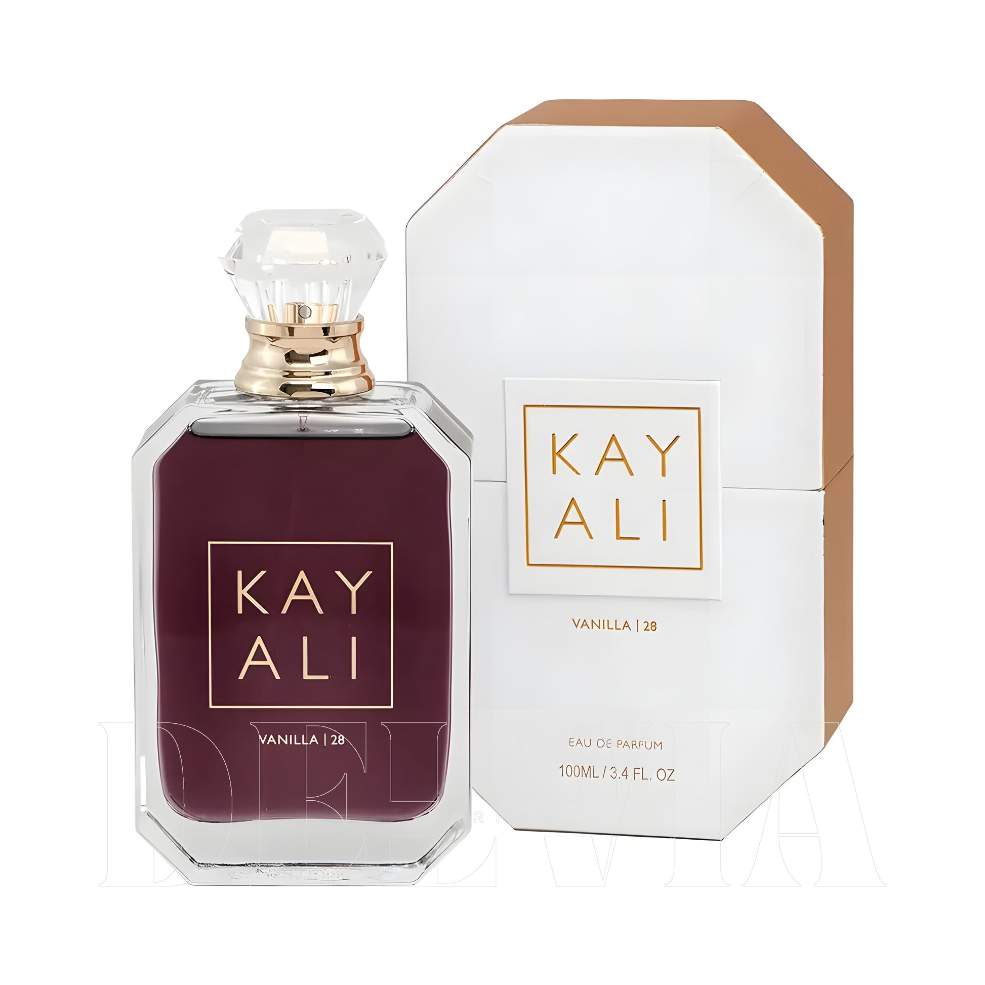 Kayali Vanilla 28 20 ml dekant parfüm — kutu ve şişe görseli