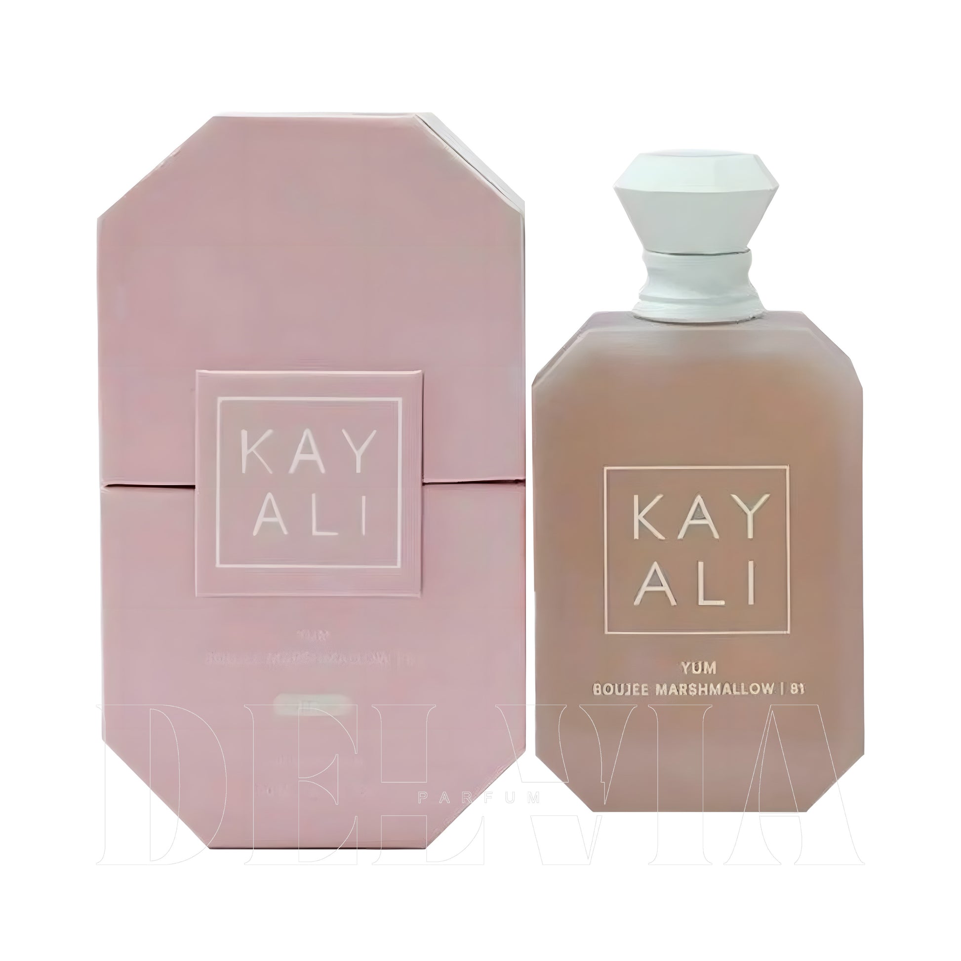 Kayali Yum Boujee Marshmallow 81 2 ml dekant parfüm — kutu ve şişe görseli