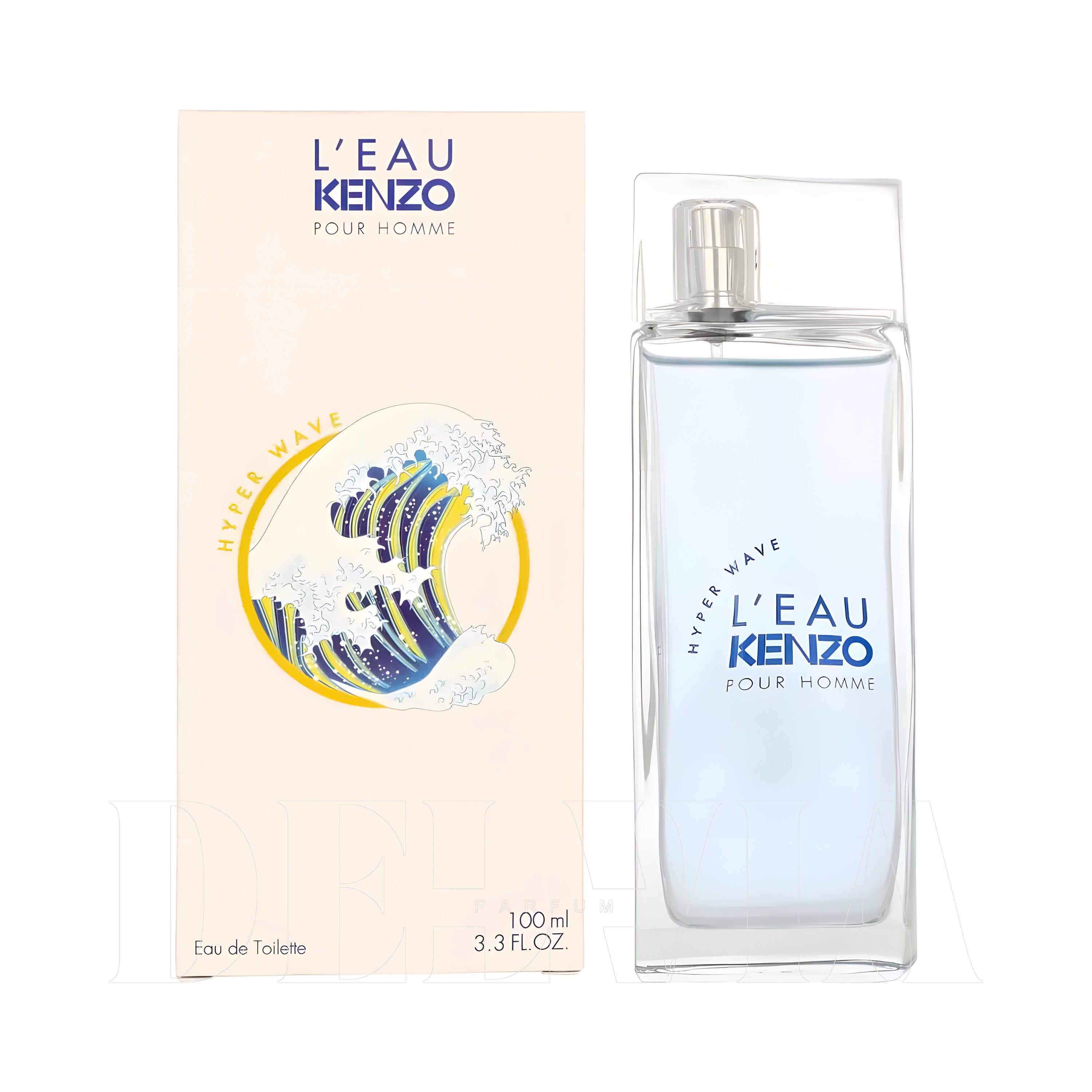 Kenzo Hyper Wave Homme 10 ml dekant parfüm — kutu ve şişe görseli