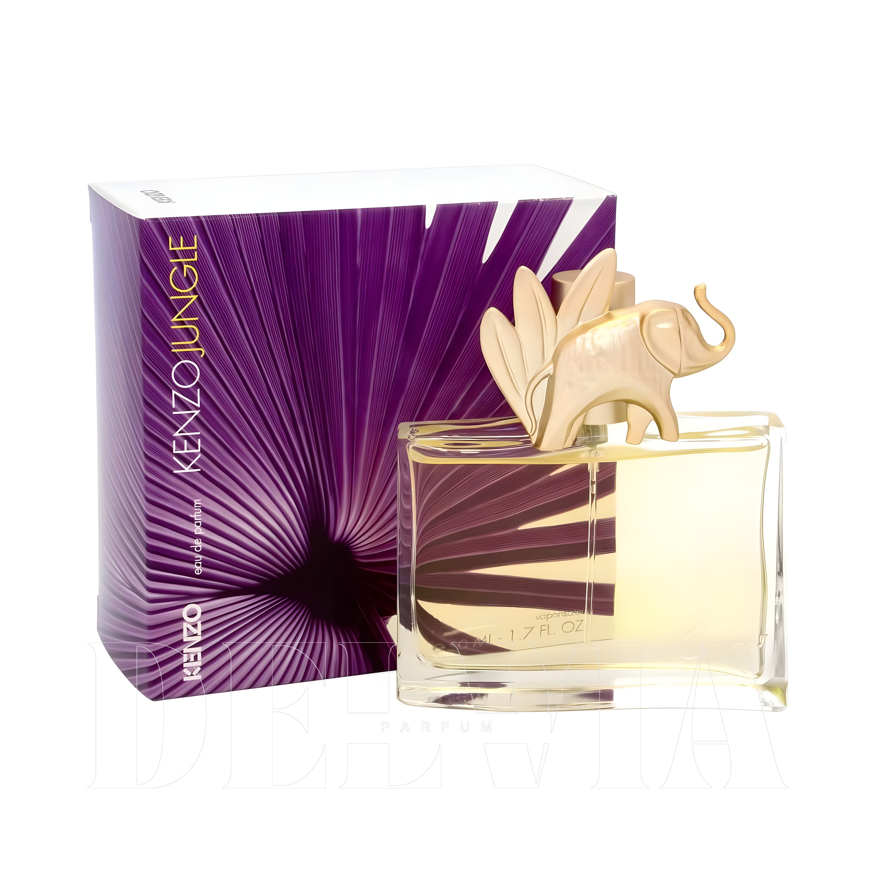 Kenzo Jungle 1 ml dekant parfüm — kutu ve şişe görseli