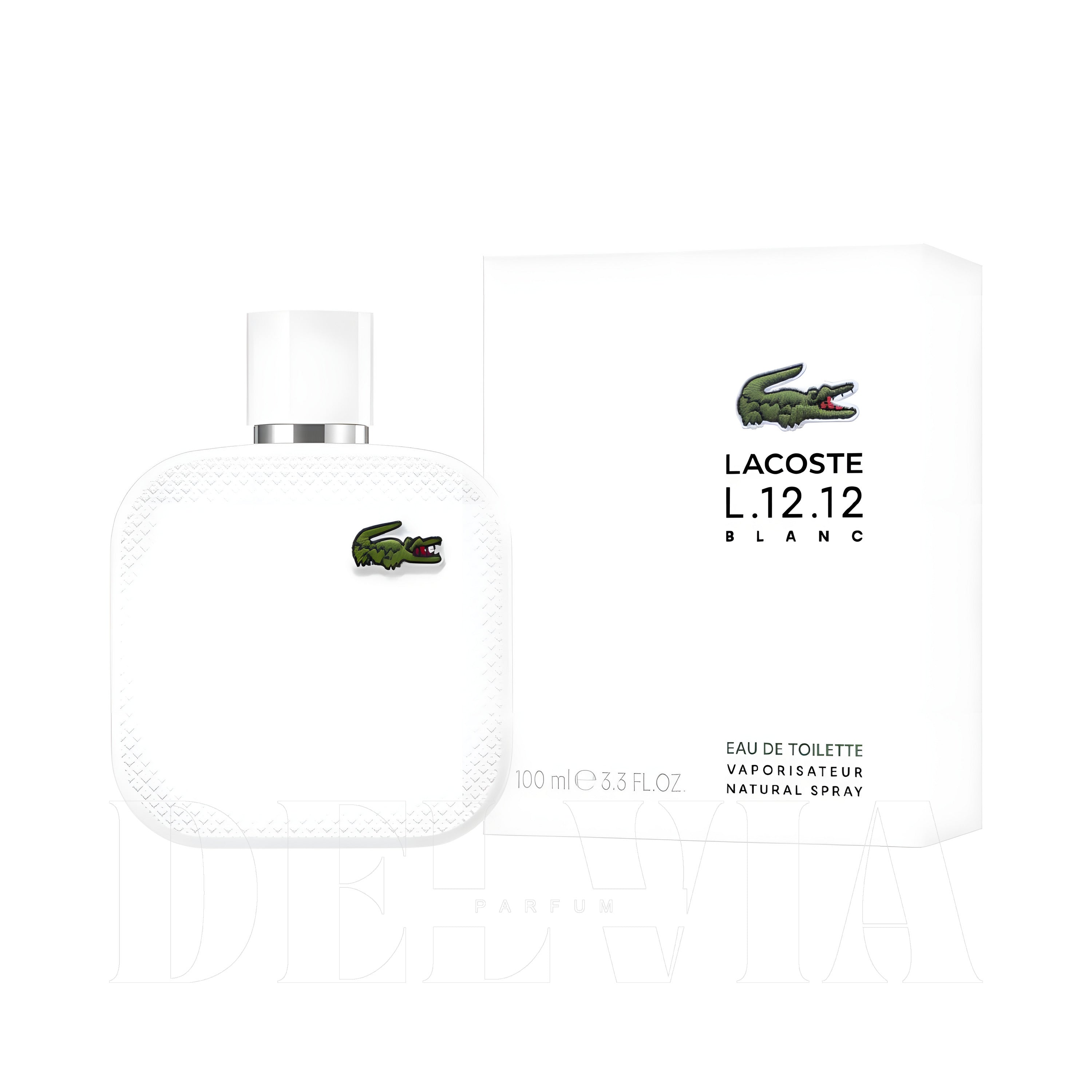 Lacoste Eau De L 12 12 Blanc 20 ml dekant parfüm — kutu ve şişe görseli
