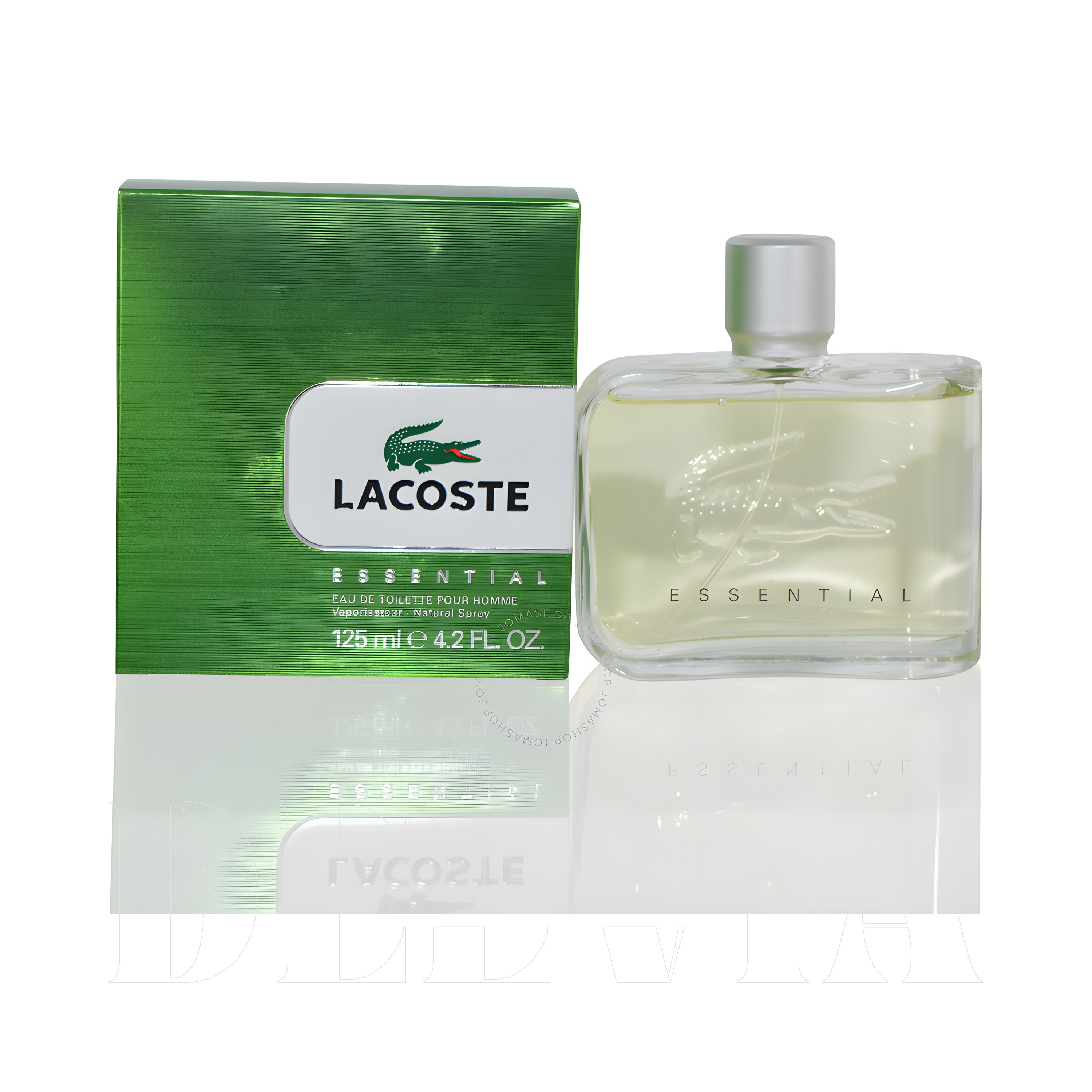 Lacoste Essential 2 ml dekant parfüm — kutu ve şişe görseli