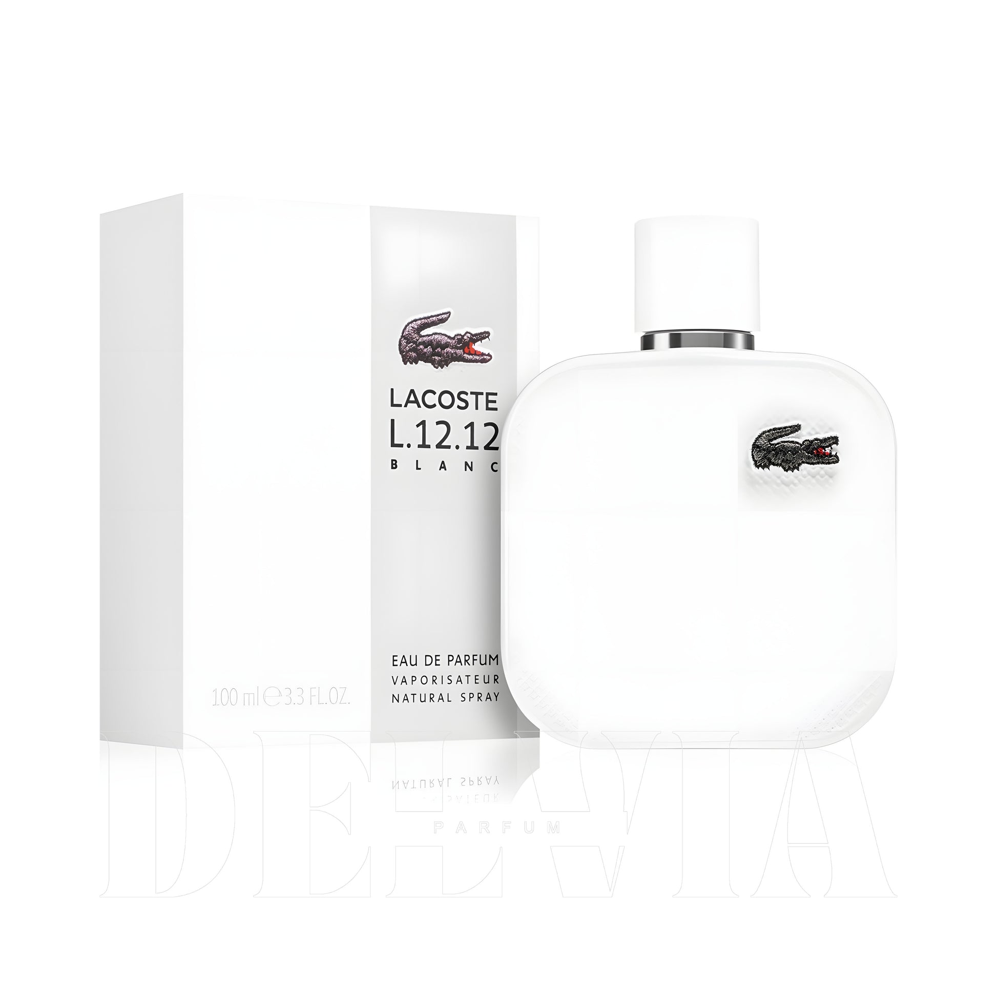 Lacoste L 12 12 Blanc 3 ml dekant parfüm — kutu ve şişe görseli
