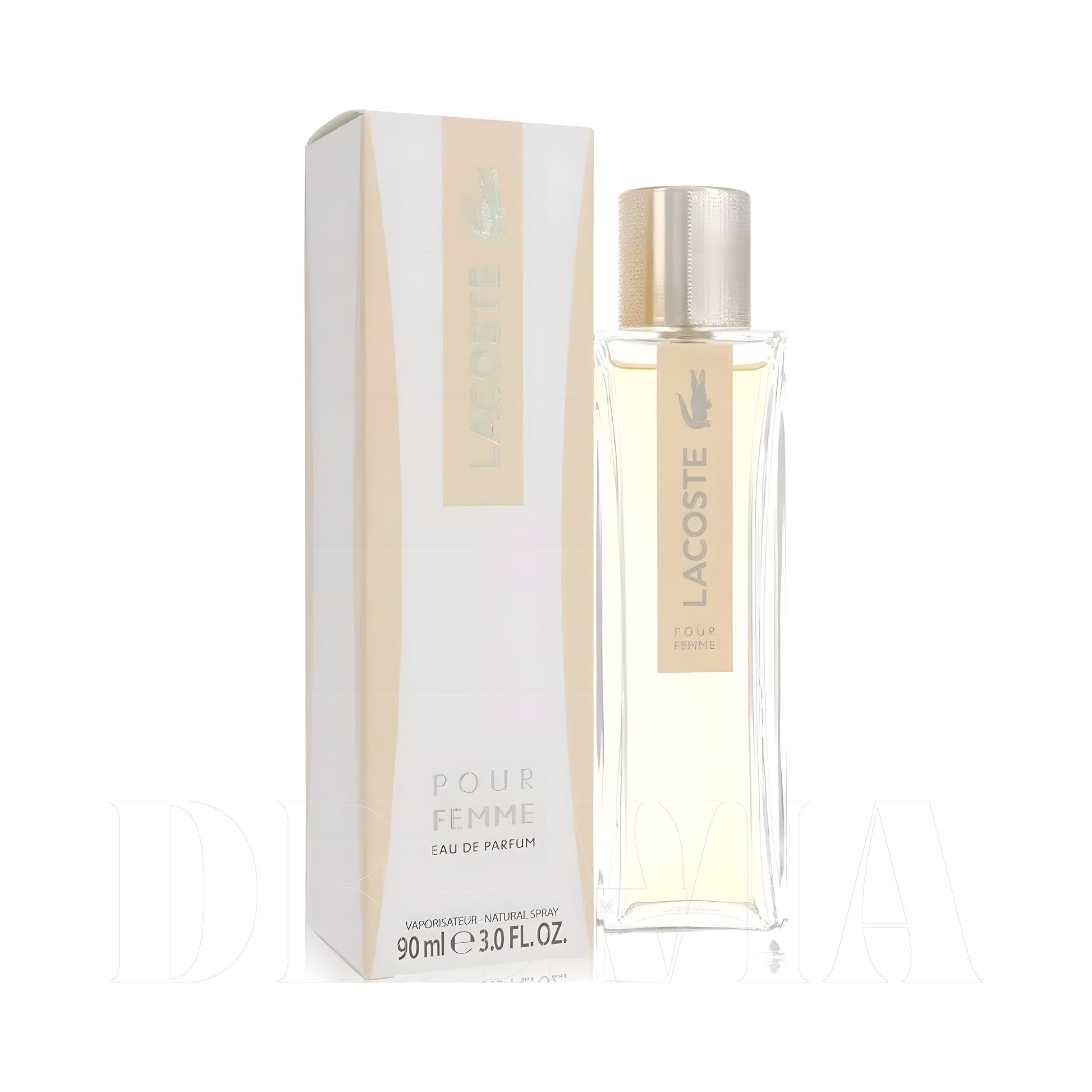 Lacoste Pour Femme 2 ml dekant parfüm — kutu ve şişe görseli