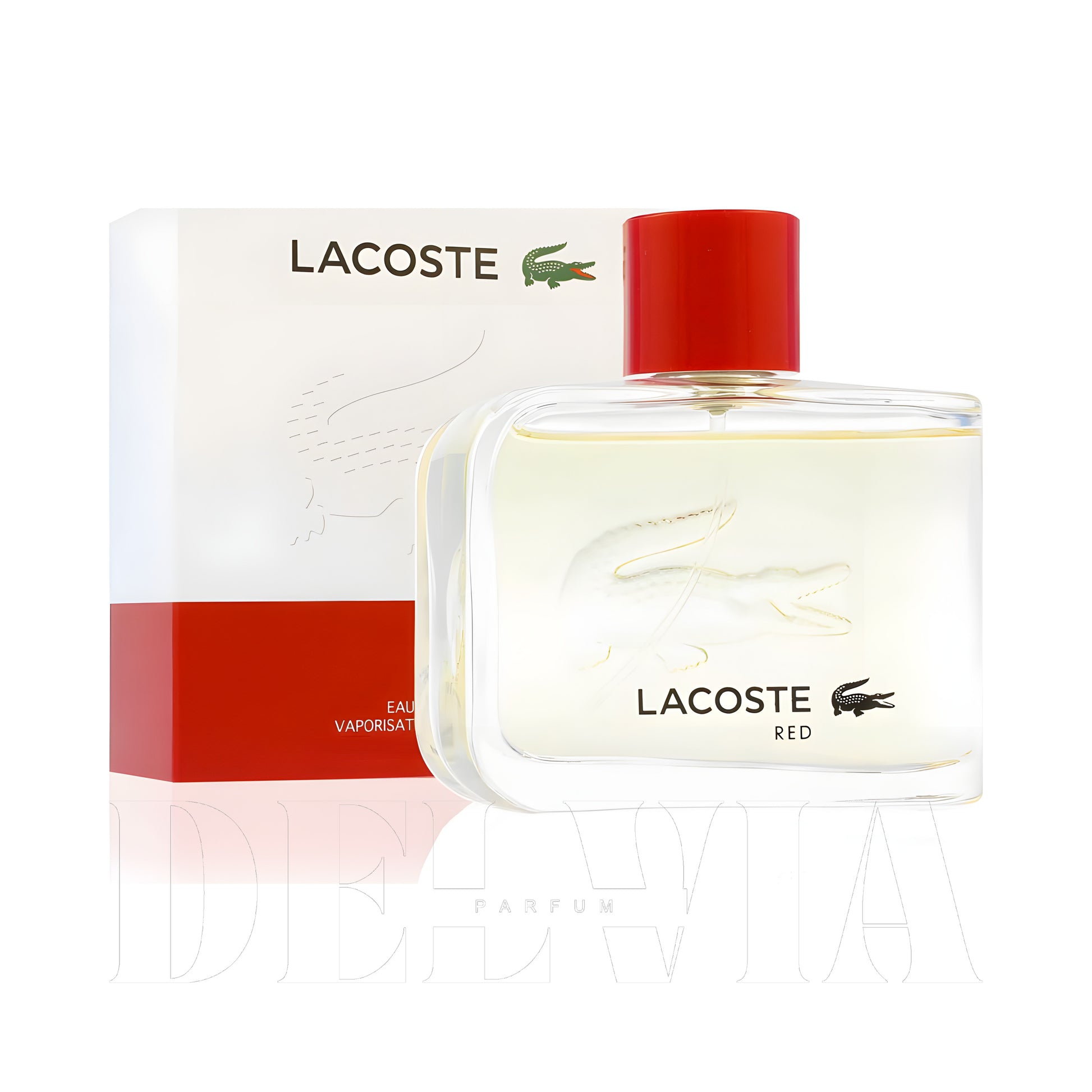 Lacoste Red 5 ml dekant parfüm — kutu ve şişe görseli