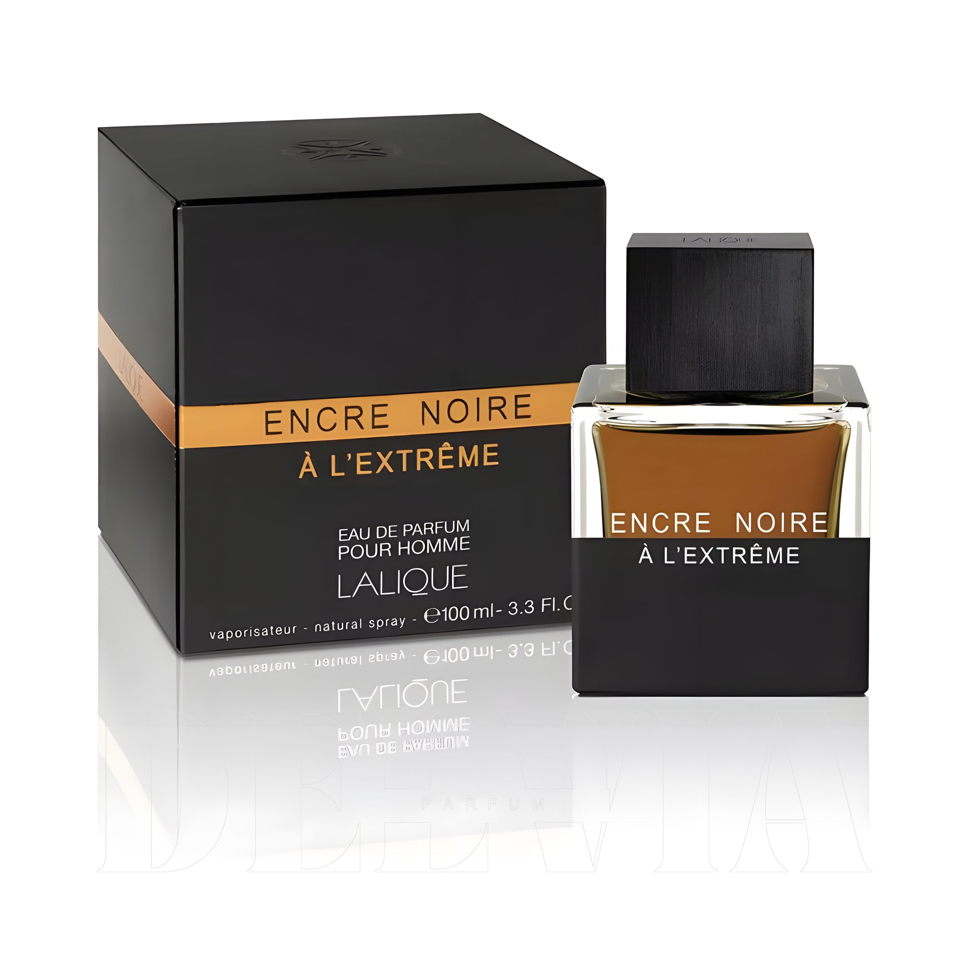 Lalique Encre Noire A L Extreme 30 ml dekant parfüm — kutu ve şişe görseli