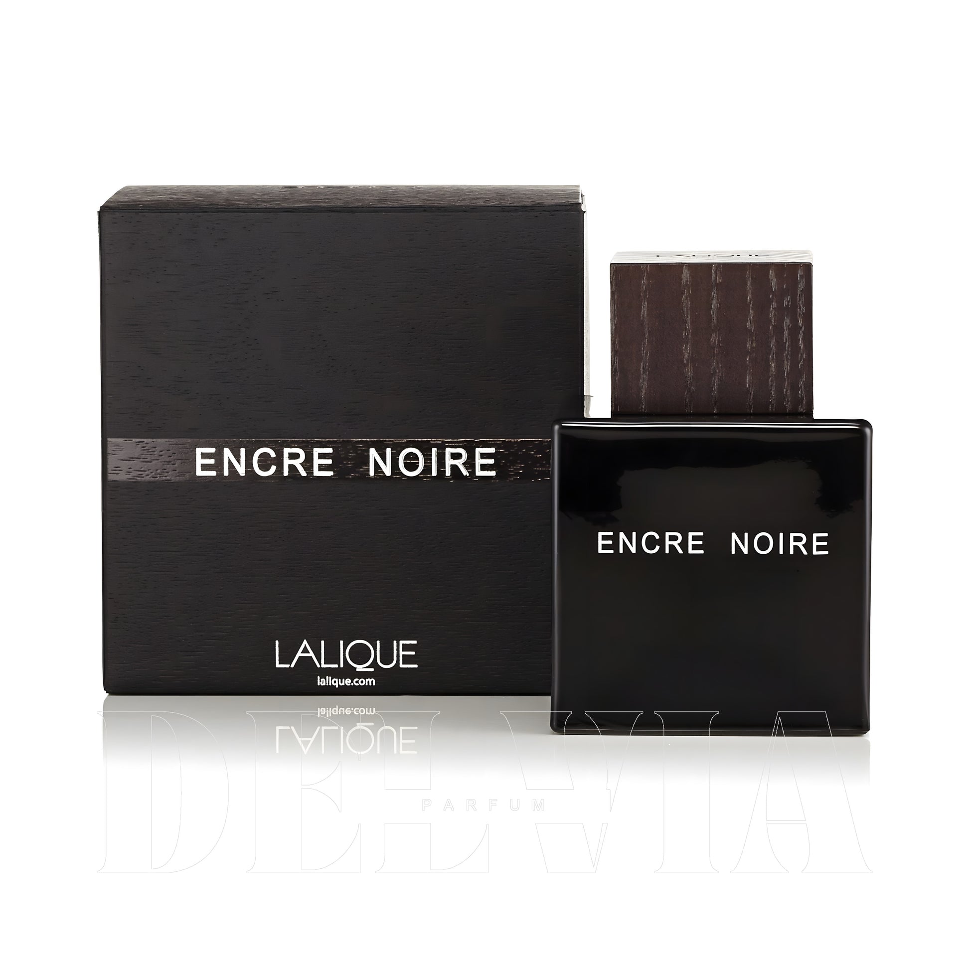 Lalique Encre Noire 3 ml dekant parfüm — kutu ve şişe görseli
