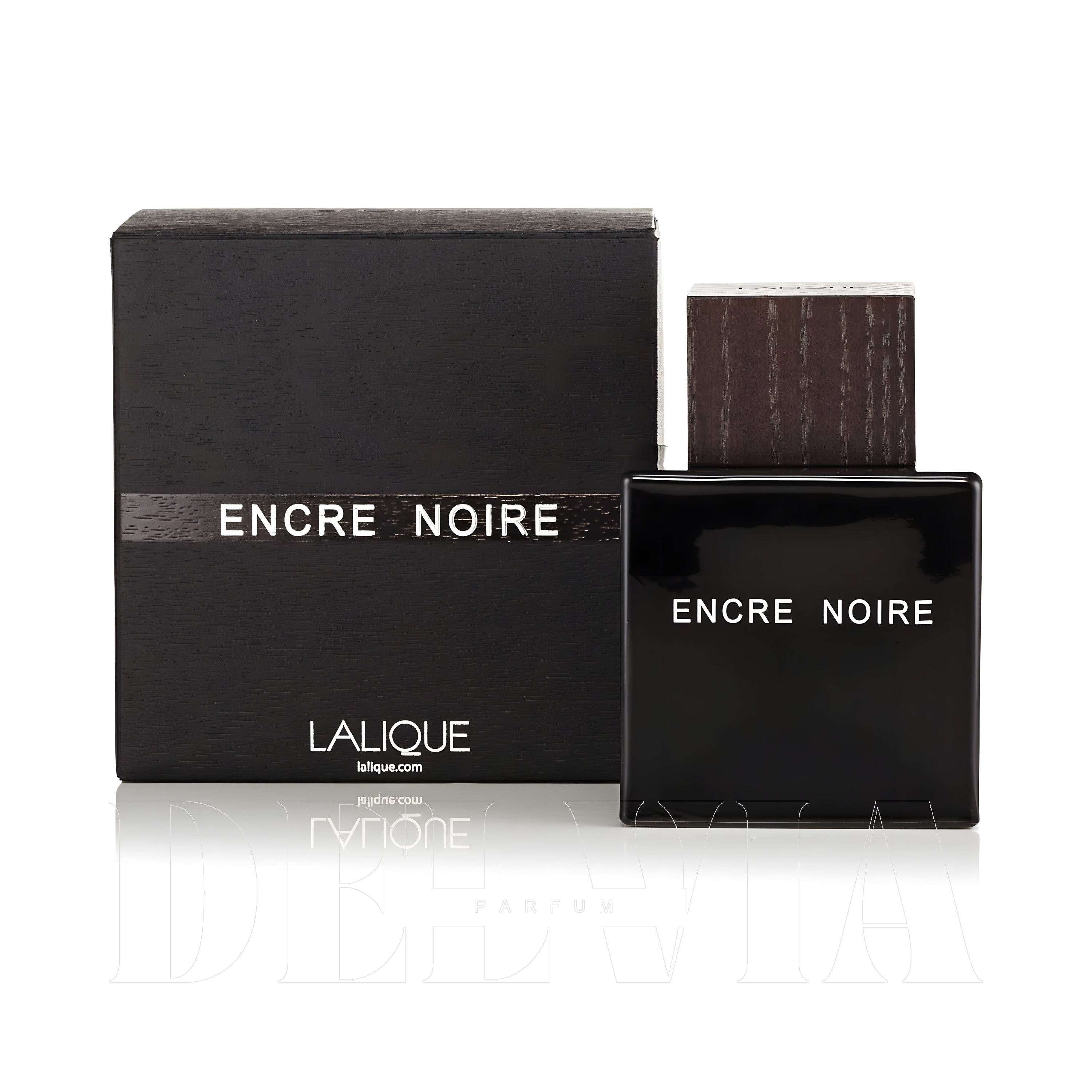 Lalique Encre Noire Katı Parfum — kutu ve şişe görseli