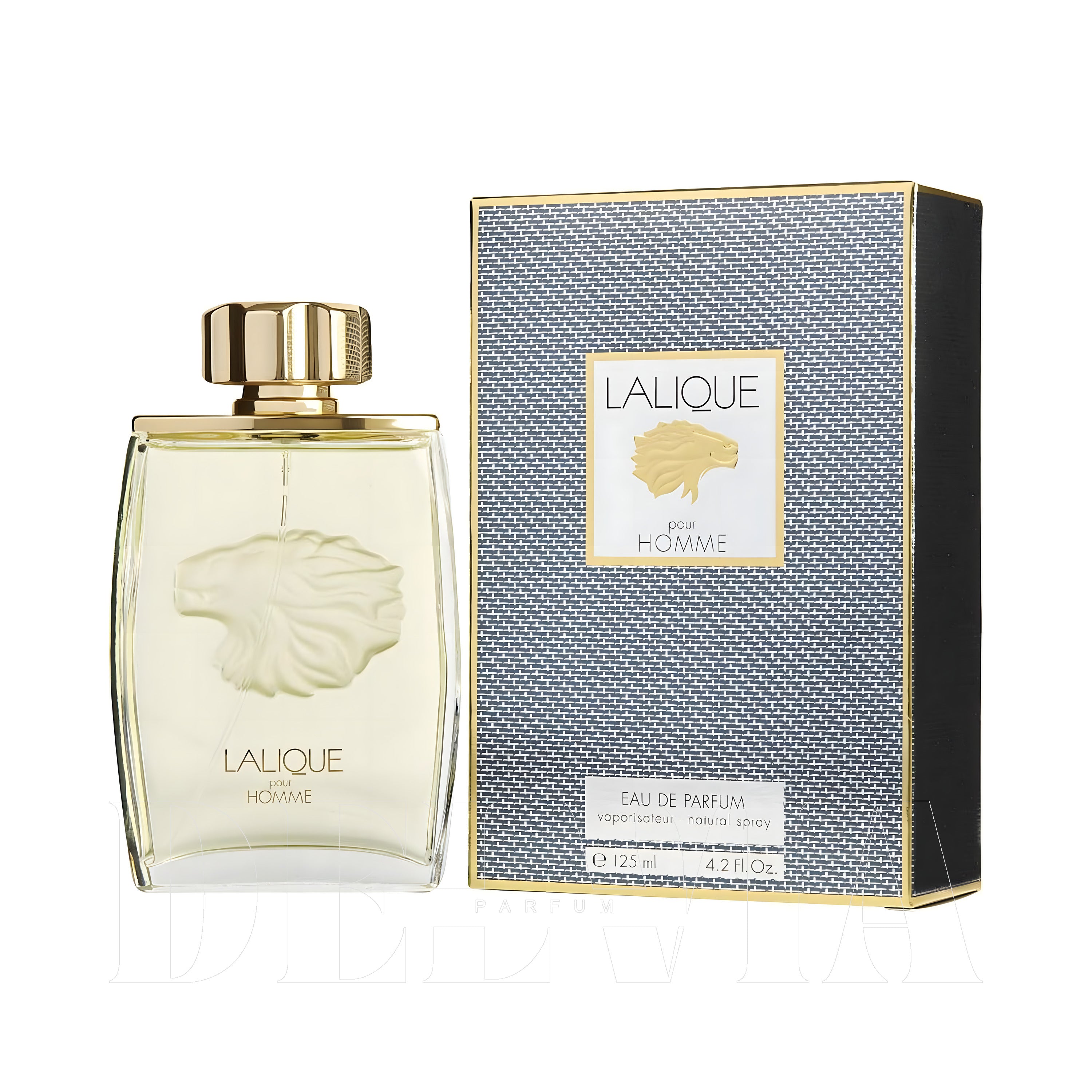 Lalique Lion Pour Homme 15 ml dekant parfüm — kutu ve şişe görseli