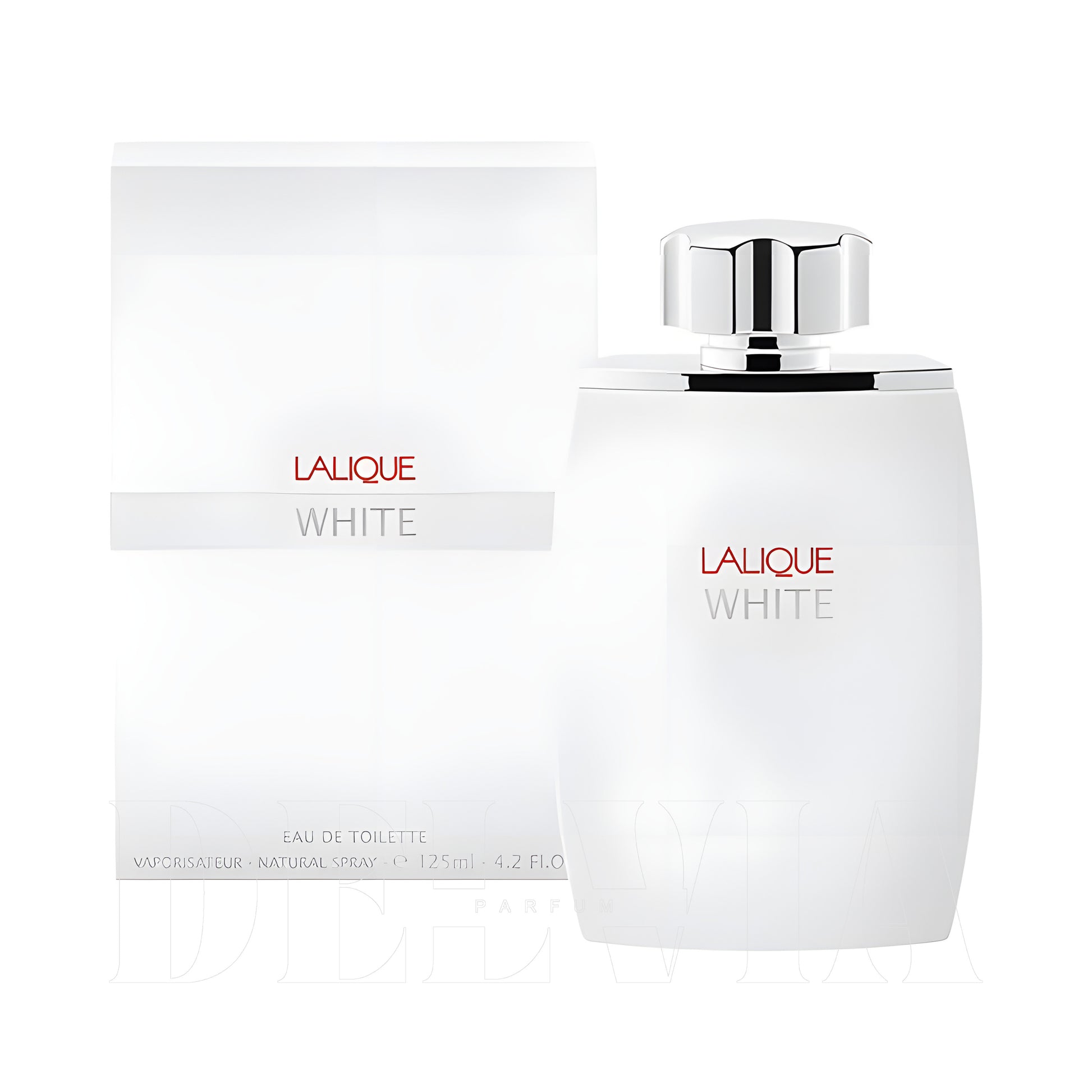 Lalique White Edt 2 ml dekant parfüm — kutu ve şişe görseli