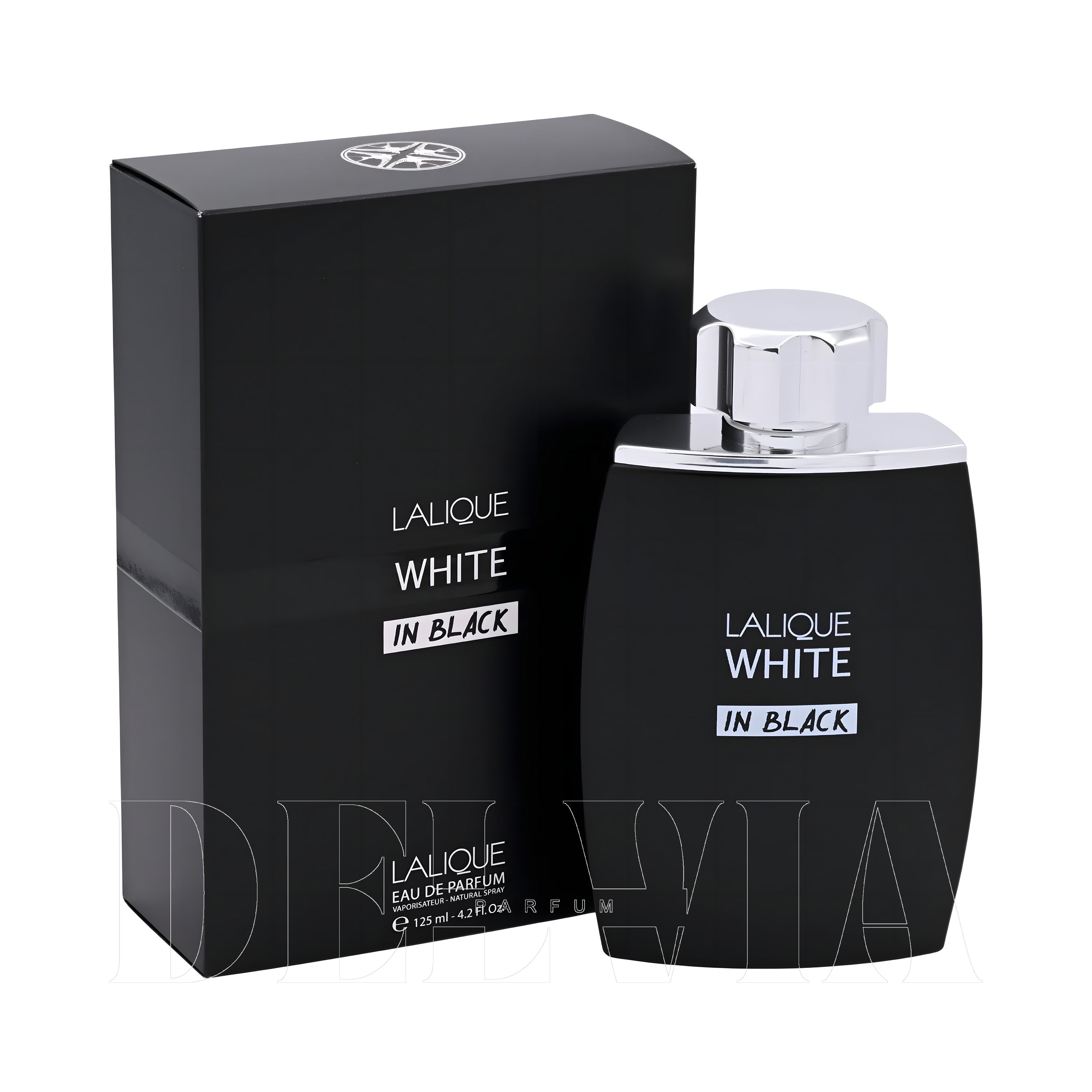 Lalique White In Black 30 ml dekant parfüm — kutu ve şişe görseli