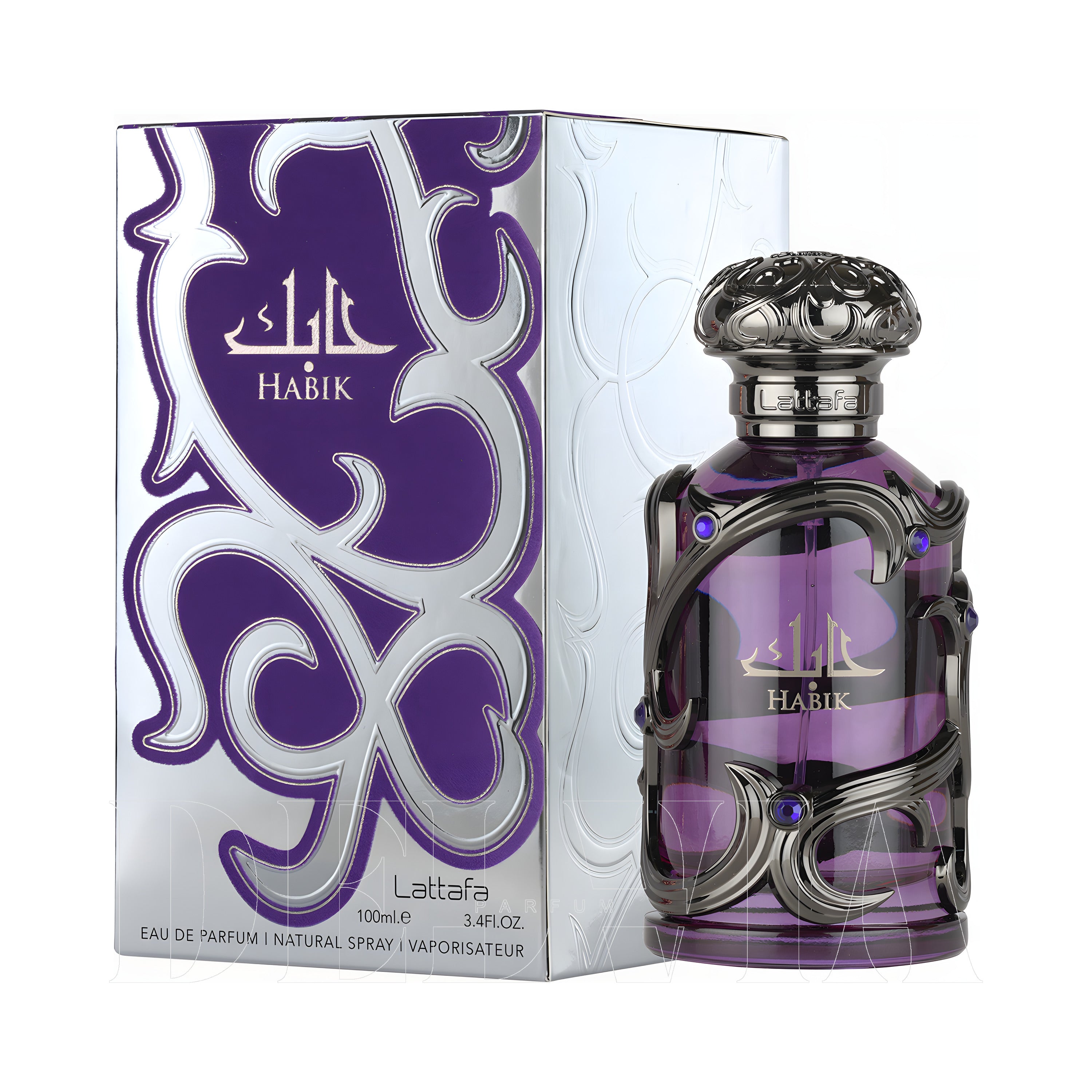 Lattafa Habik Pour Homme Edp 3 ml dekant parfüm — kutu ve şişe görseli