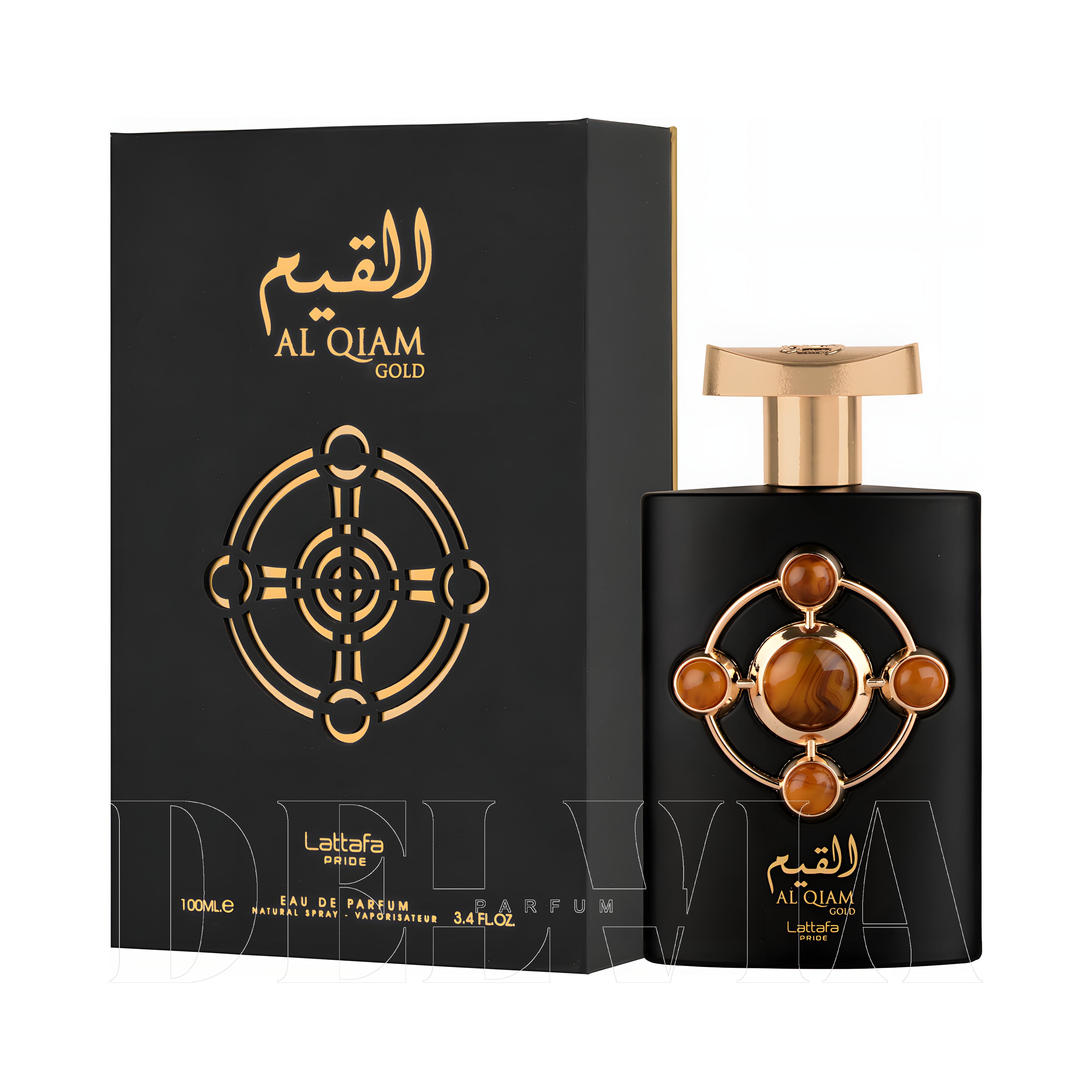 Lattafa Pride Al Qiam Gold Araba Kokusu — kutu ve şişe görseli