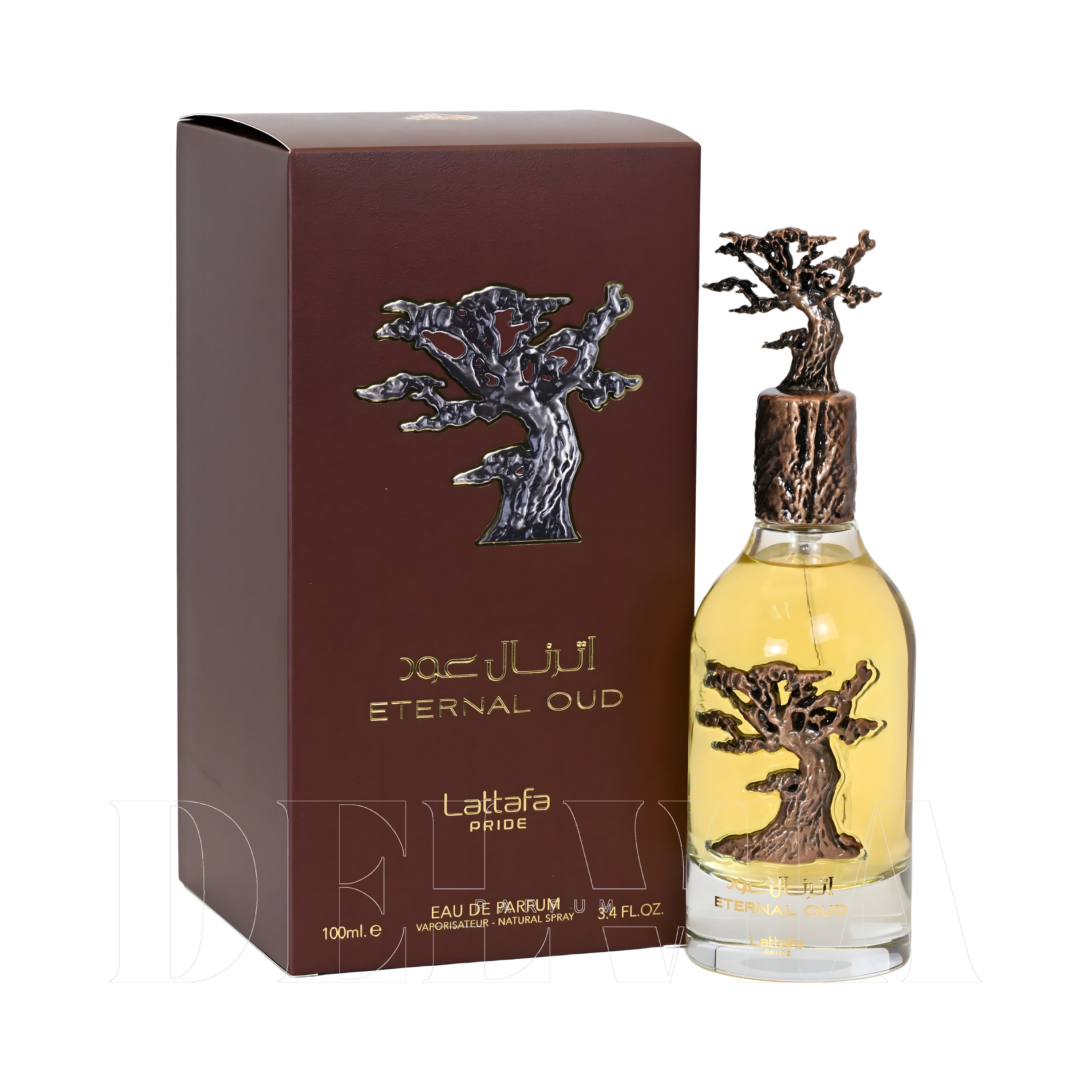Lattafa Pride Eternal Oud 2 ml dekant parfüm — kutu ve şişe görseli