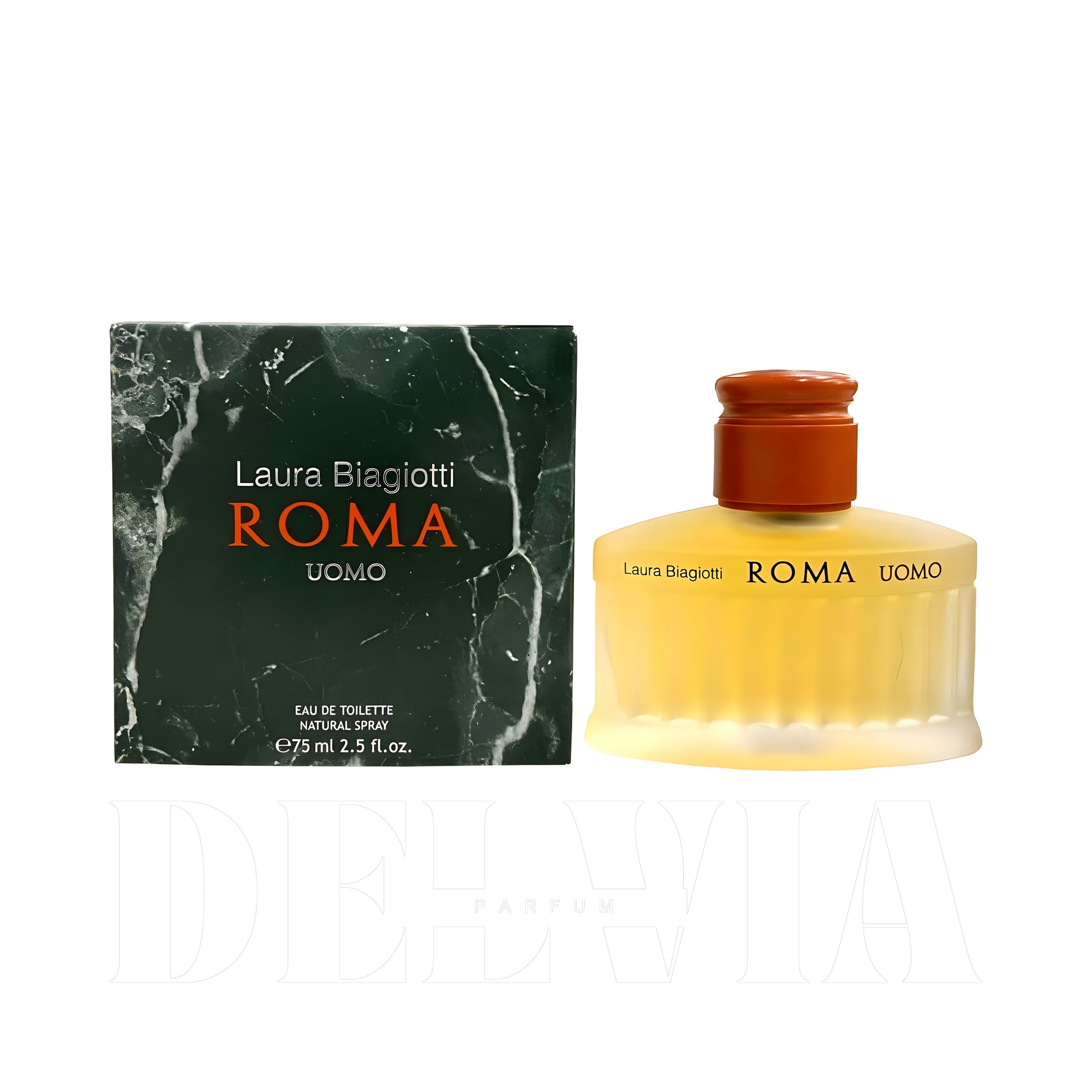 Laura Biagiotti Roma Uomo 15 ml dekant parfüm — kutu ve şişe görseli