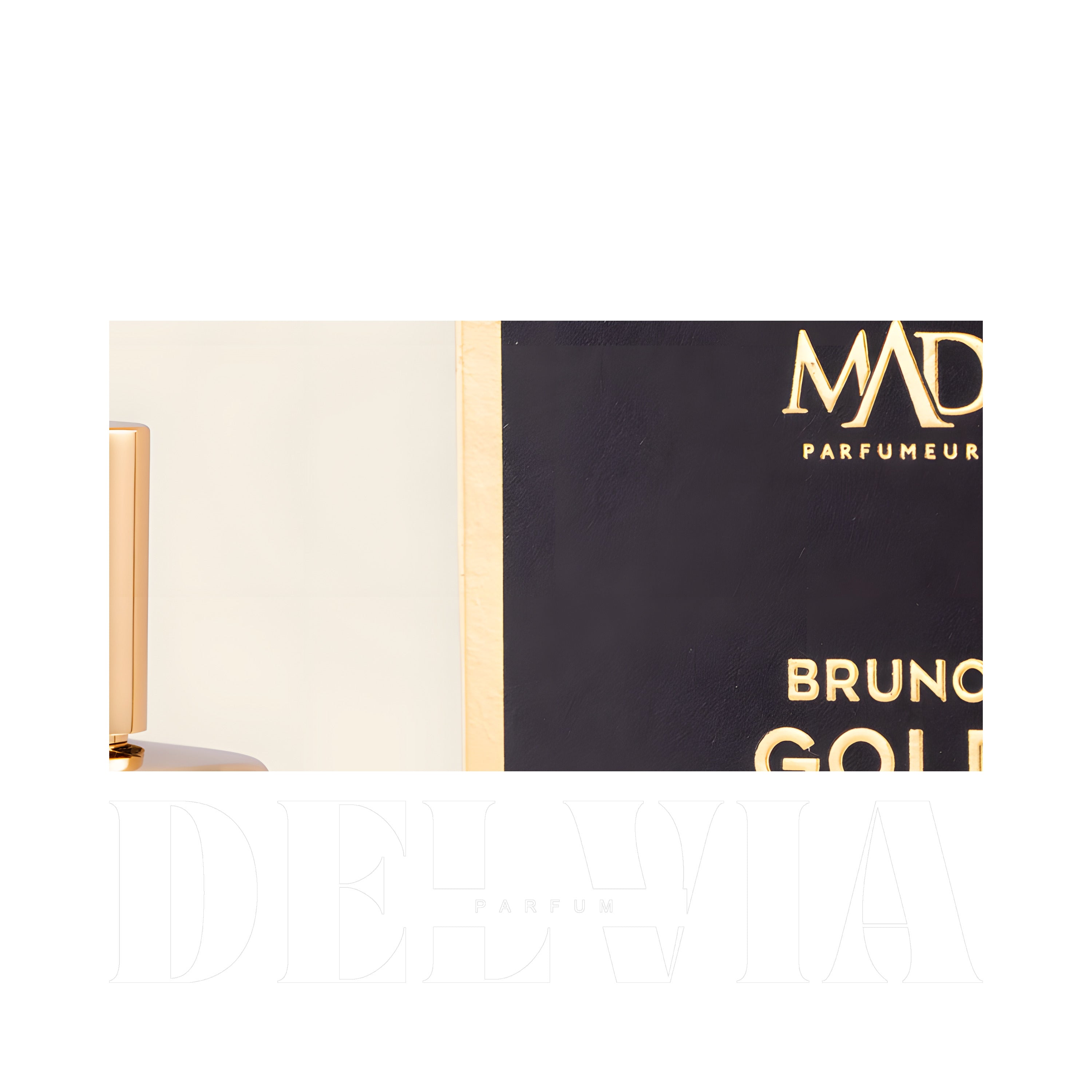 Mad By Bruno Gold Intense 2 ml dekant parfüm — kutu ve şişe görseli