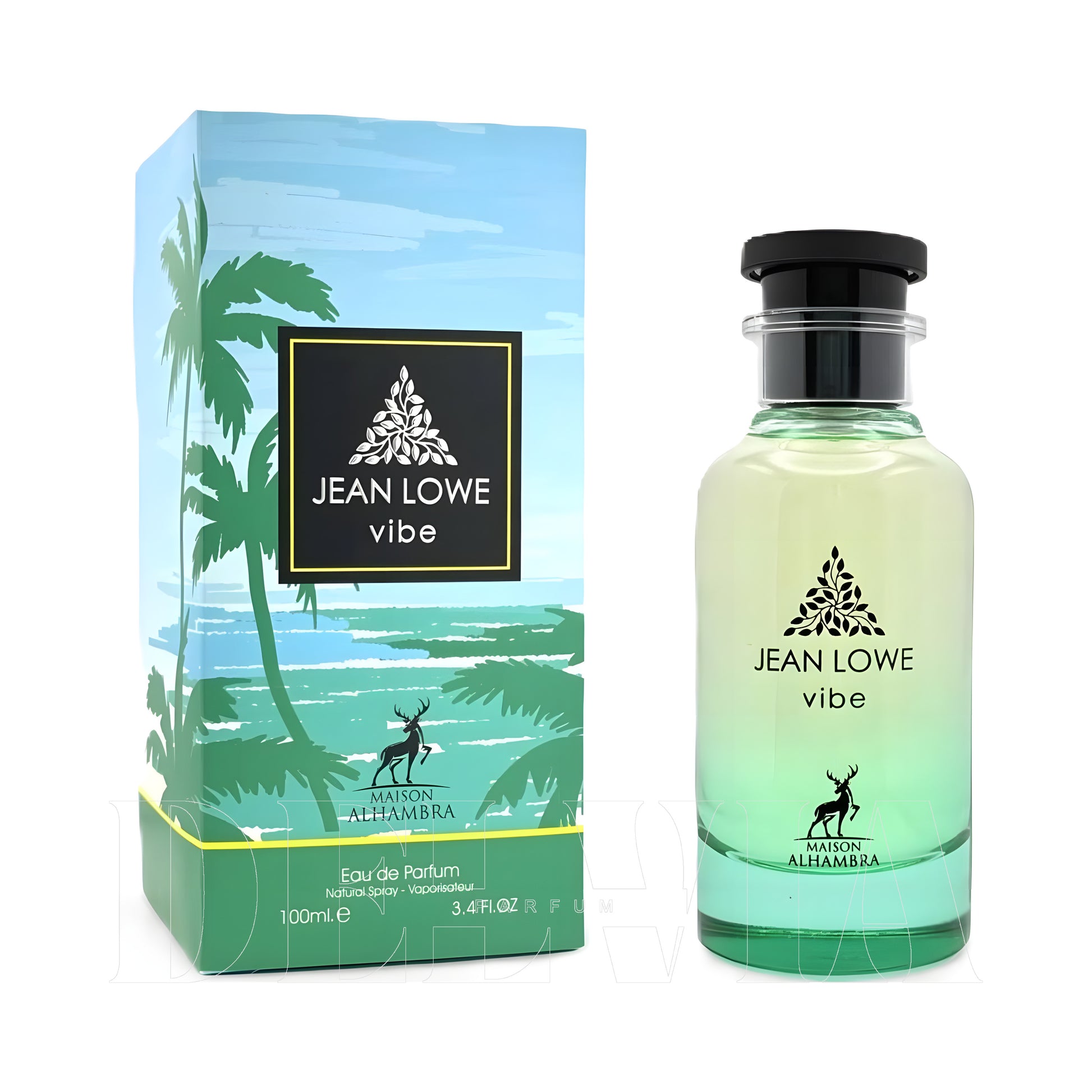 Maison Alhambra Jean Lowe Vibe 1 ml dekant parfüm — kutu ve şişe görseli