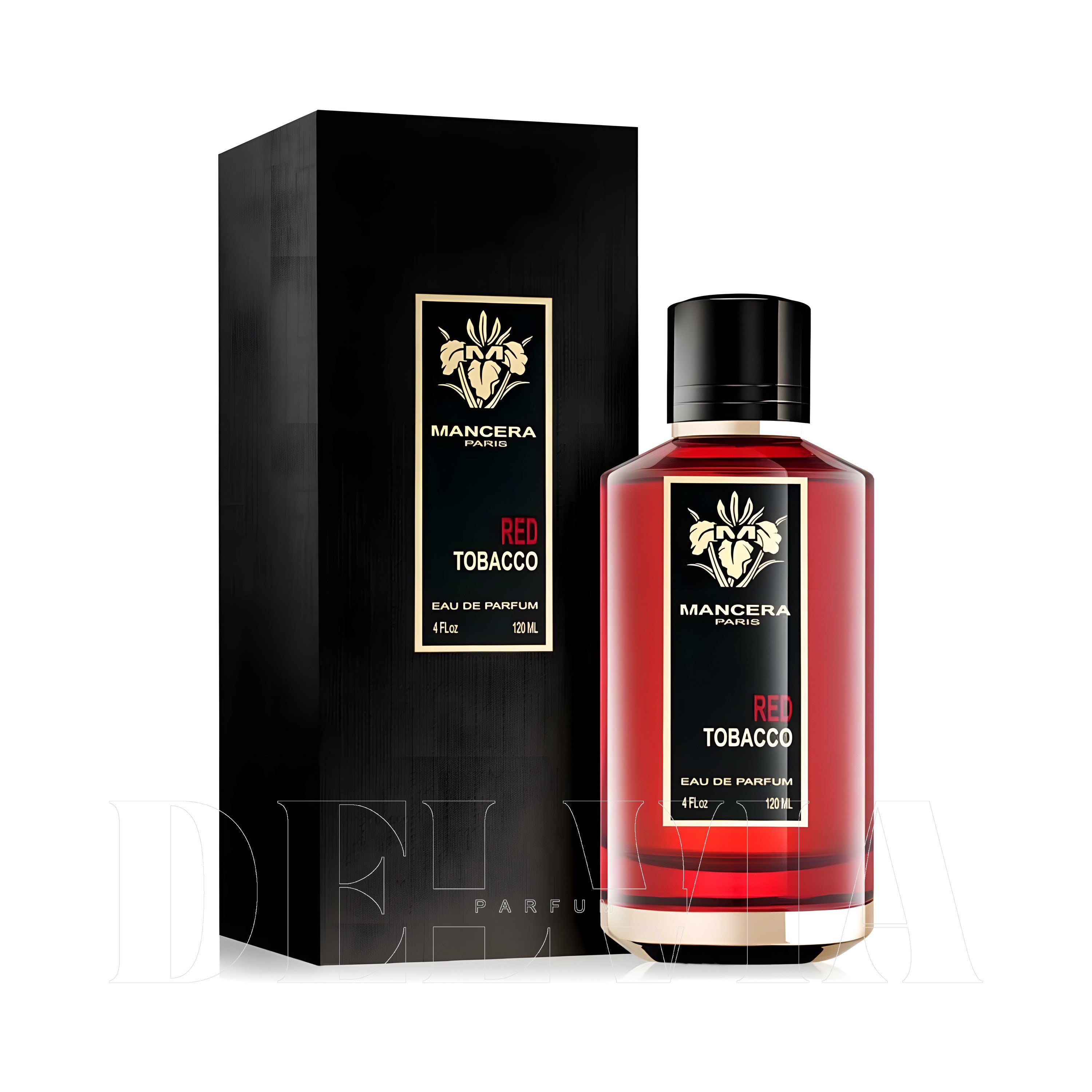 Mancera Red Tobacco 2 ml dekant parfüm — kutu ve şişe görseli