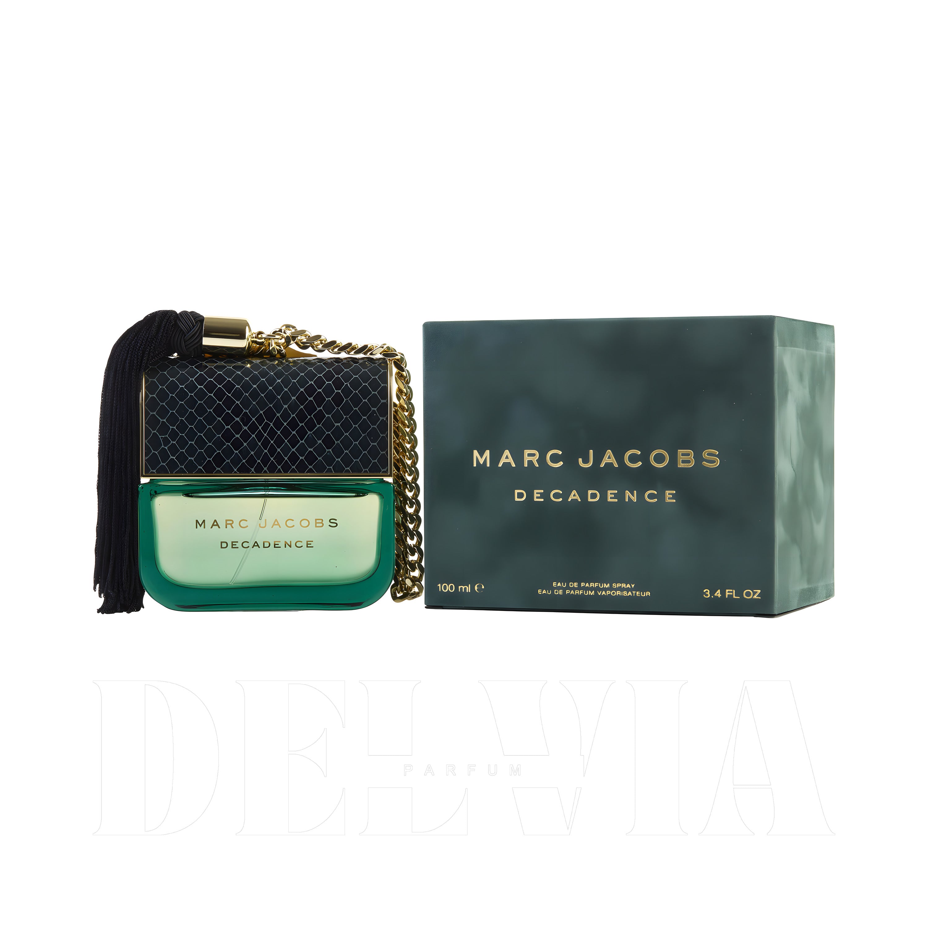 Marc Jacobs Decadence 1 ml dekant parfüm — kutu ve şişe görseli