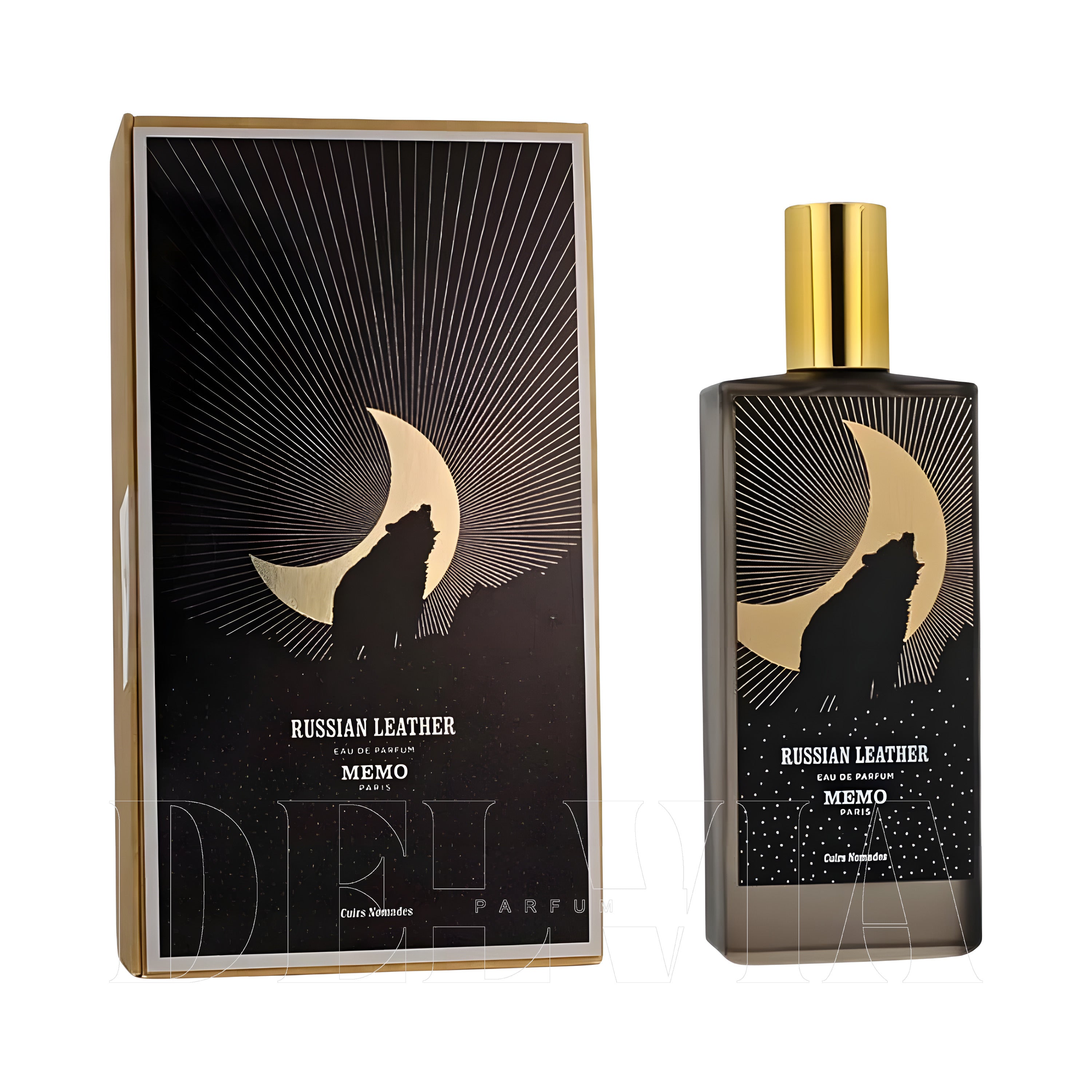 Memo Russian Leather 5 ml dekant parfüm — kutu ve şişe görseli