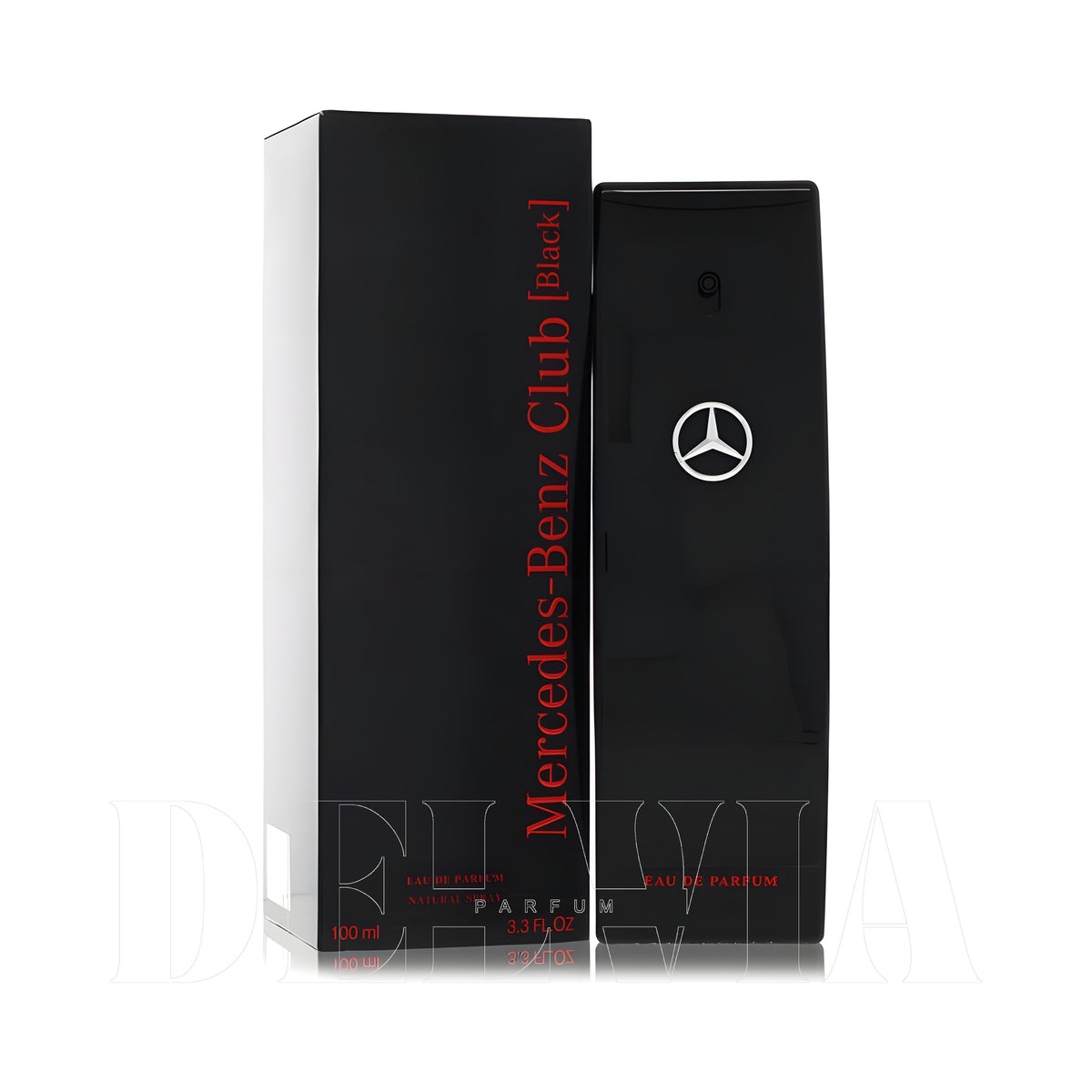 Mercedes Benz Club Black 2 ml dekant parfüm — kutu ve şişe görseli