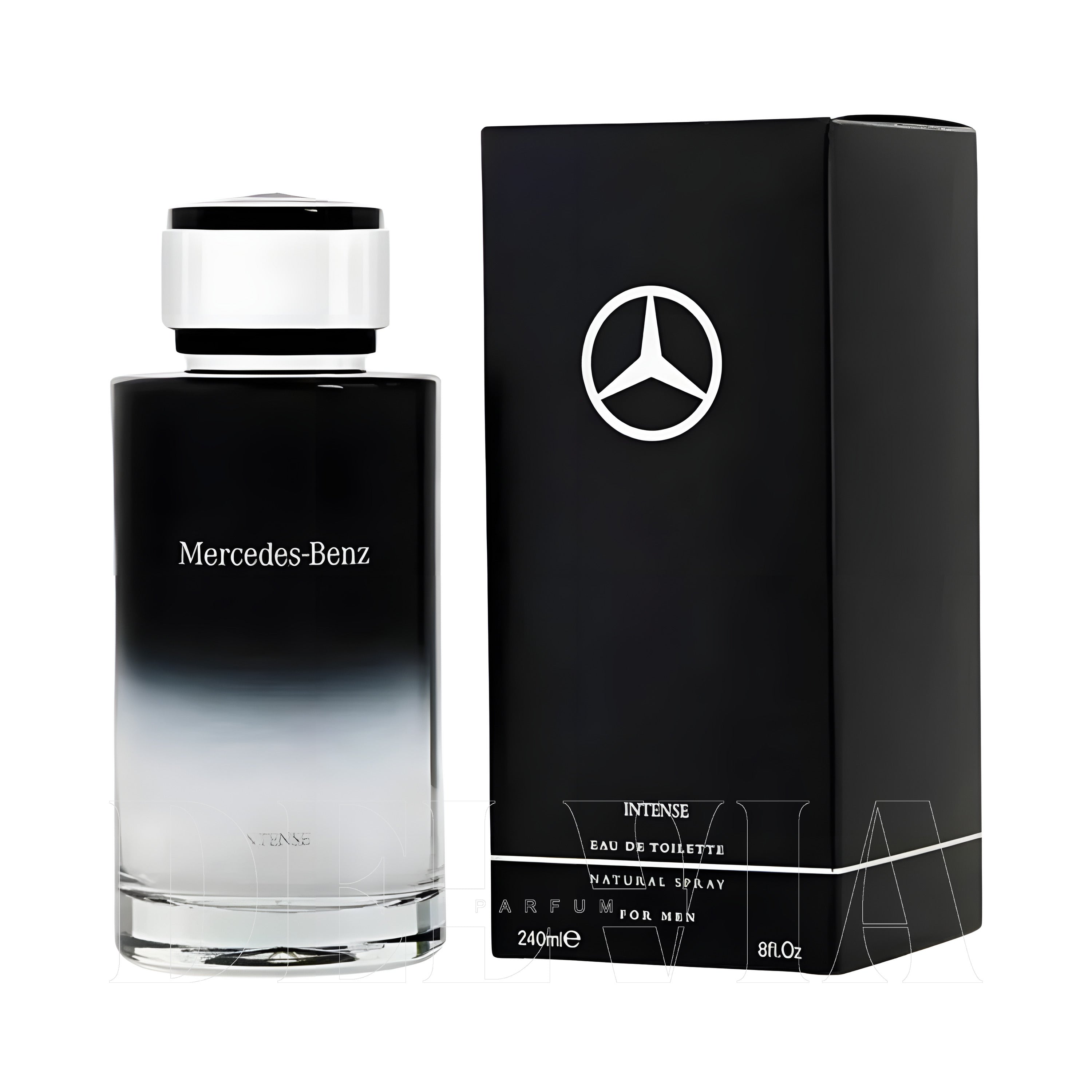 Mercedes Benz Intense 3 ml dekant parfüm — kutu ve şişe görseli